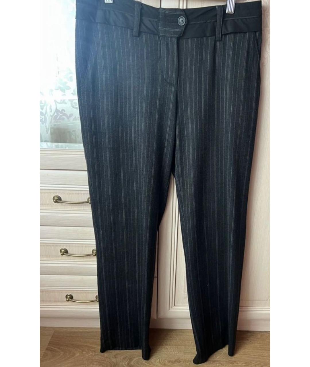 DOLCE&GABBANA Антрацитовые вискозные прямые брюки, фото 8