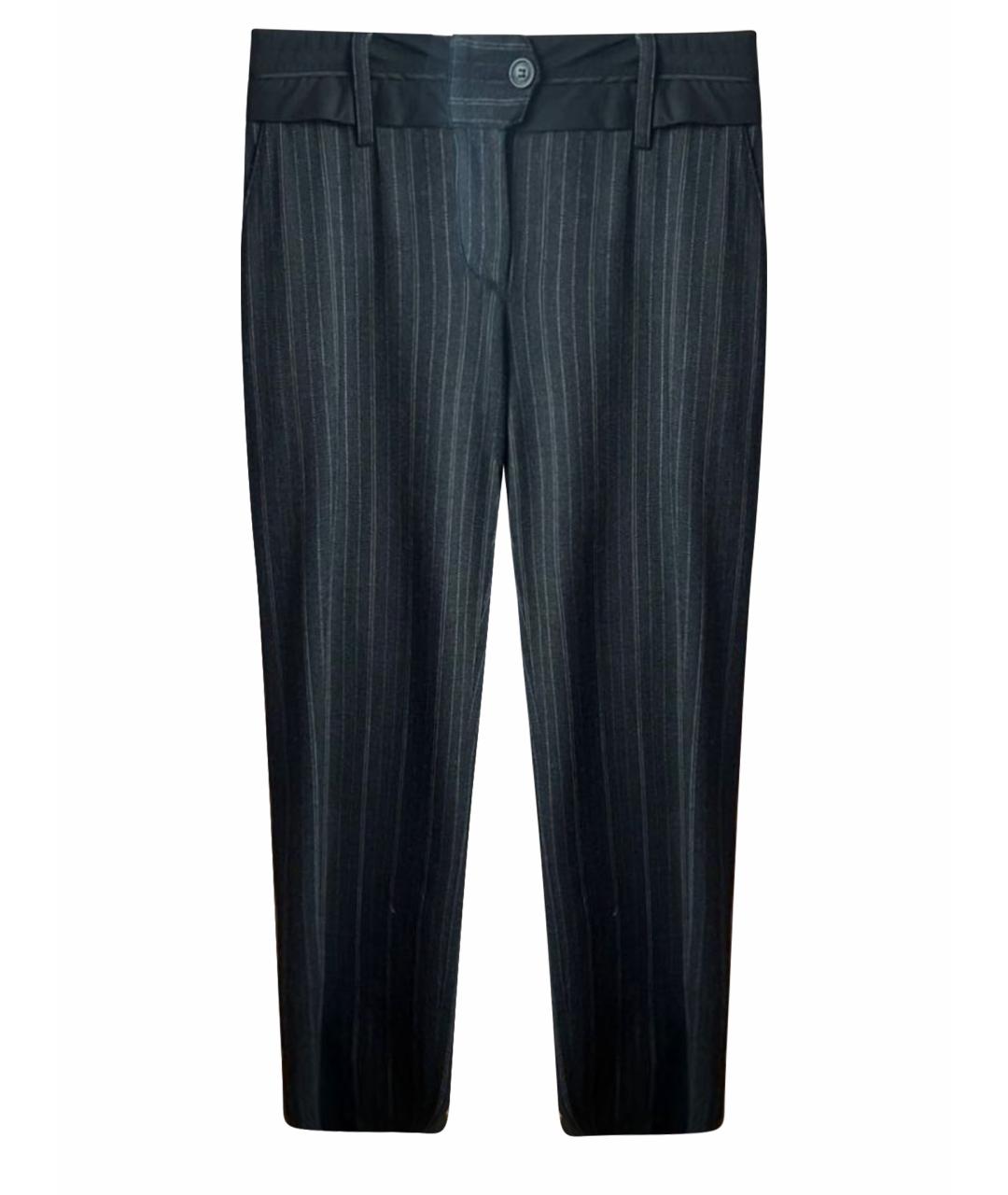 DOLCE&GABBANA Антрацитовые вискозные прямые брюки, фото 1