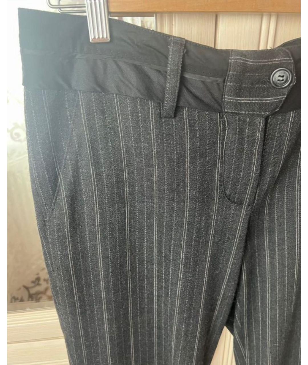 DOLCE&GABBANA Антрацитовые вискозные прямые брюки, фото 3