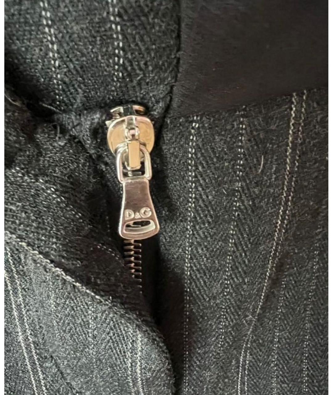 DOLCE&GABBANA Антрацитовые вискозные прямые брюки, фото 4