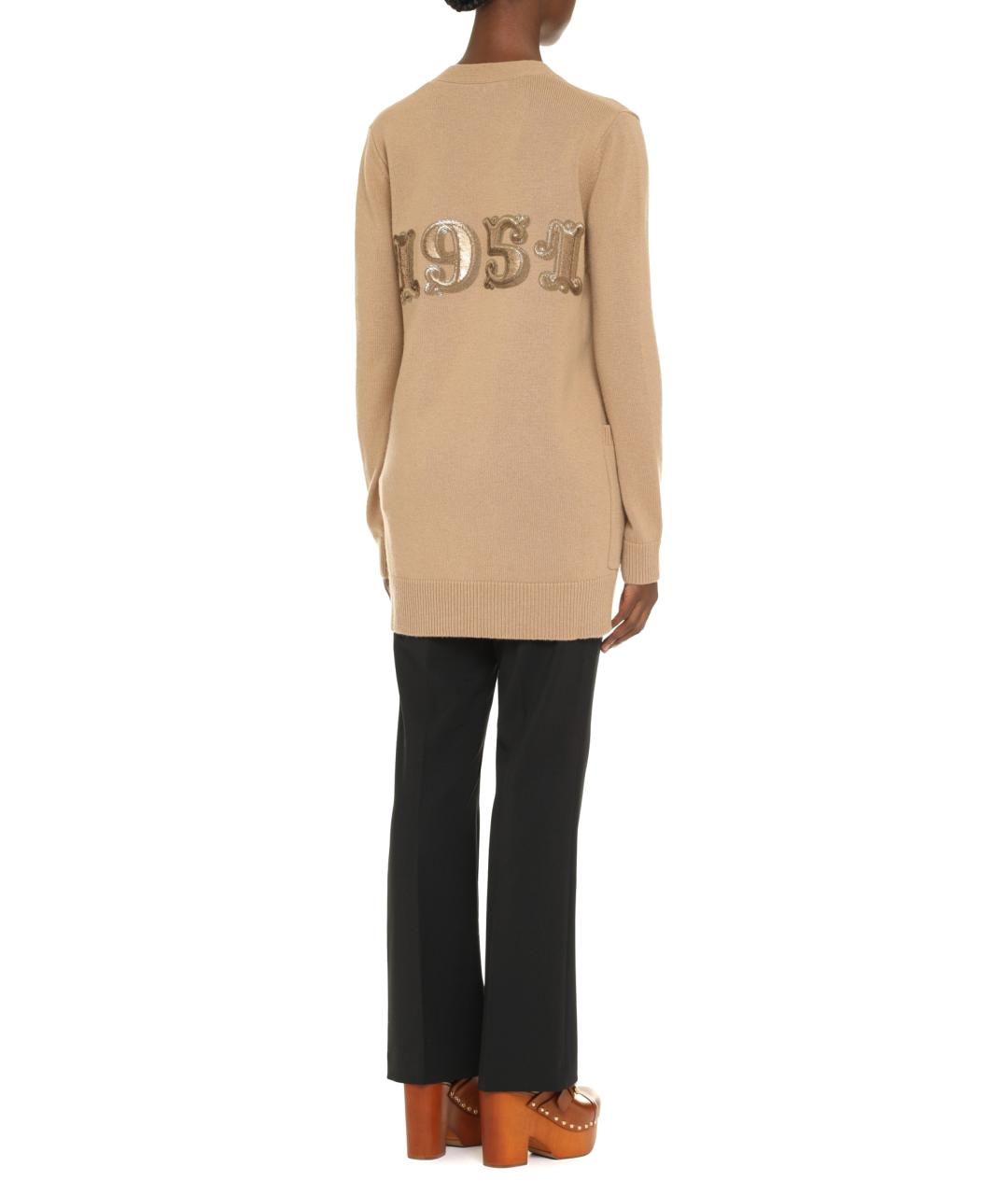 MAX MARA Бежевый шерстяной кардиган, фото 4