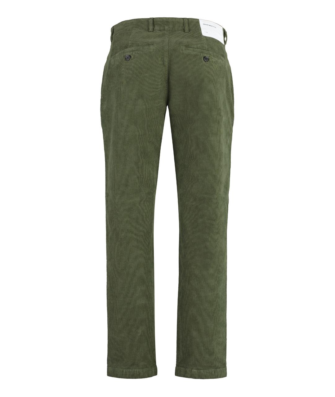 DEPARTMENT 5 Зеленые хлопковые брюки чинос, фото 2