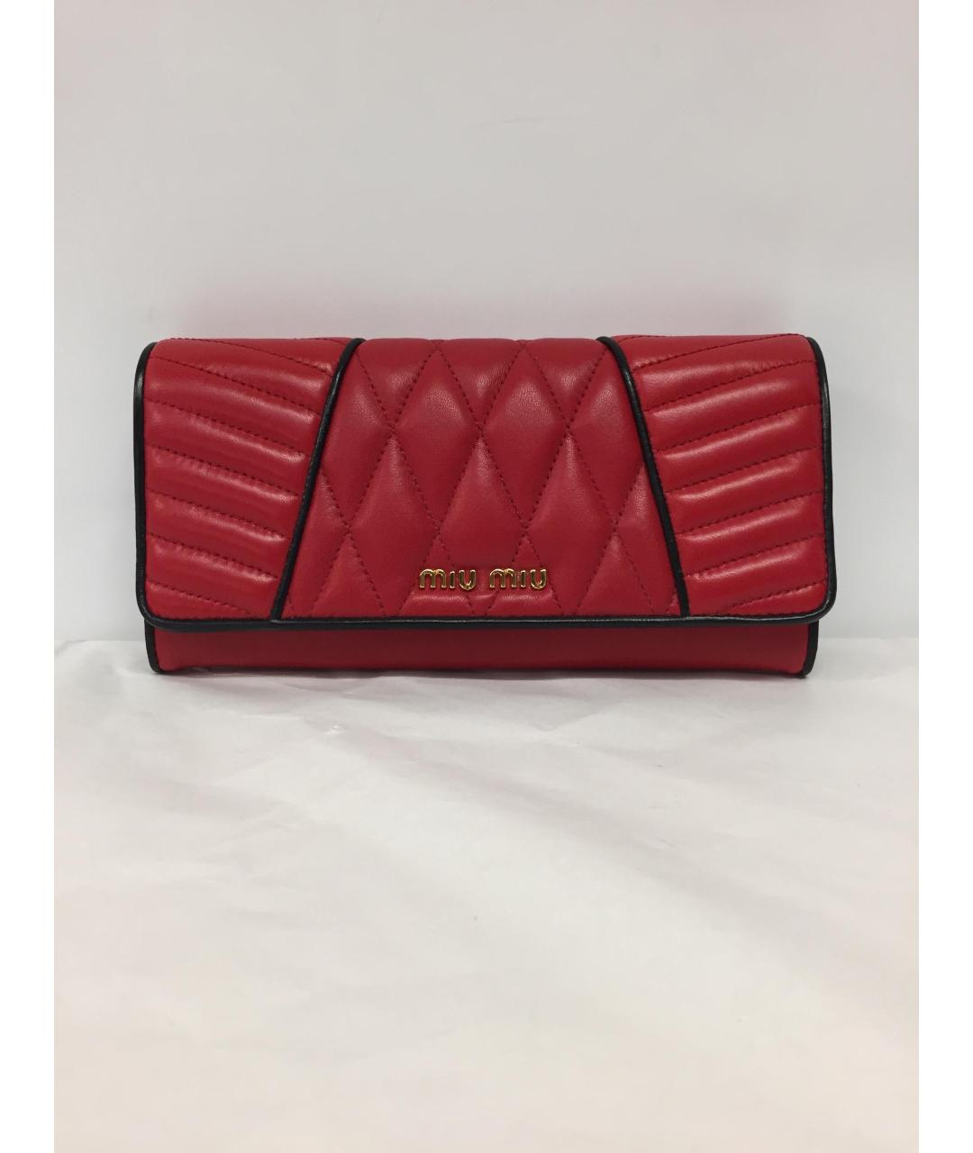 MIU MIU Красный кожаный кошелек, фото 3