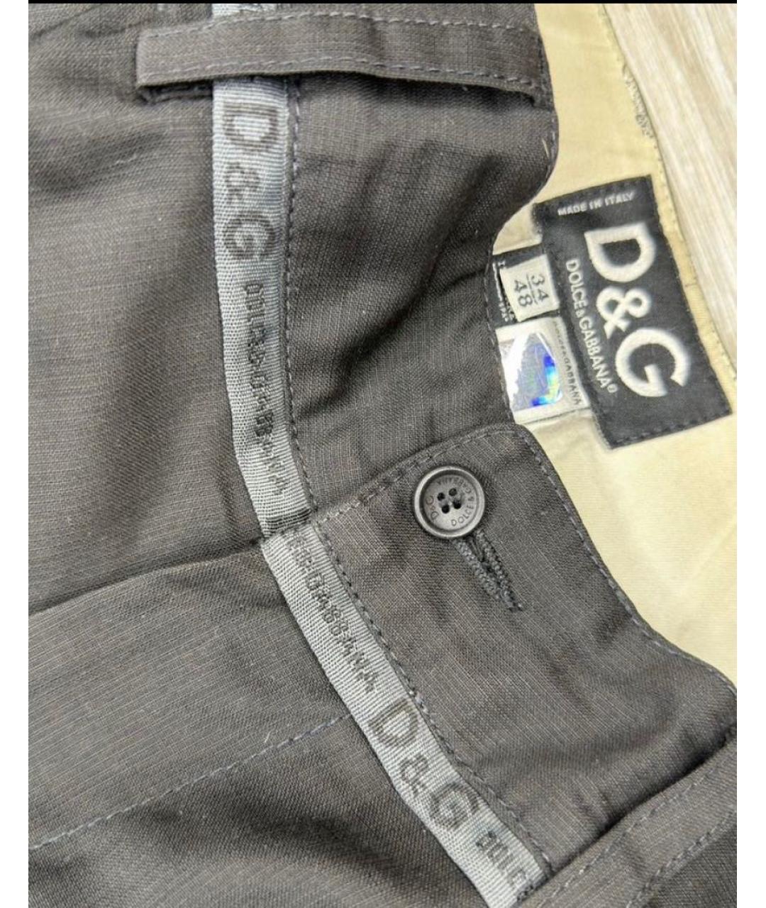DOLCE&GABBANA Антрацитовые полиэстеровые классические брюки, фото 3