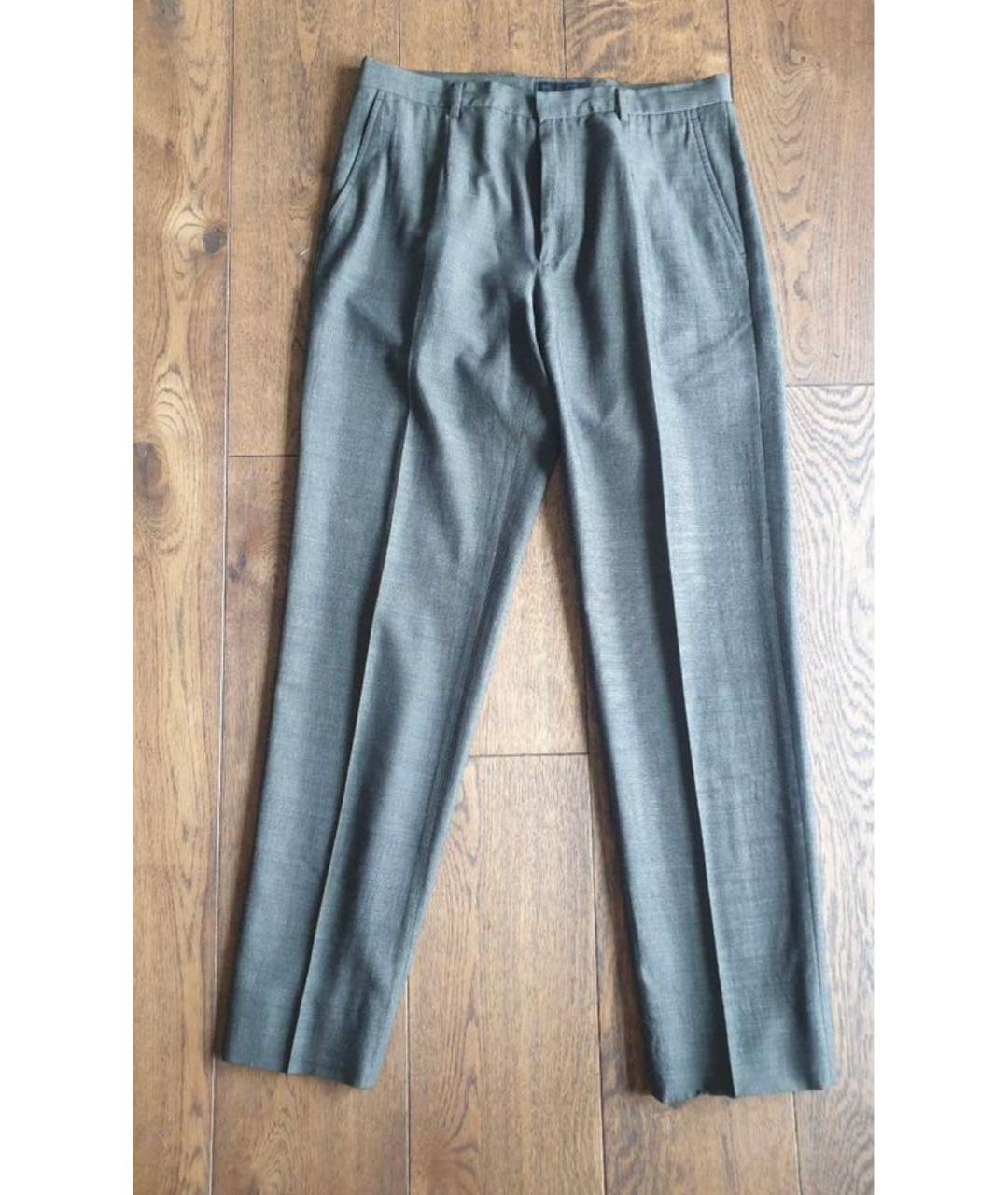 DOLCE&GABBANA Серые вискозные классические брюки, фото 9