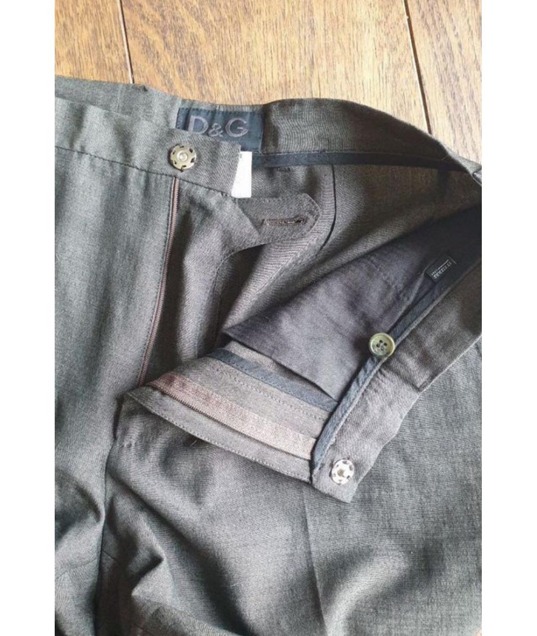 DOLCE&GABBANA Серые вискозные классические брюки, фото 4