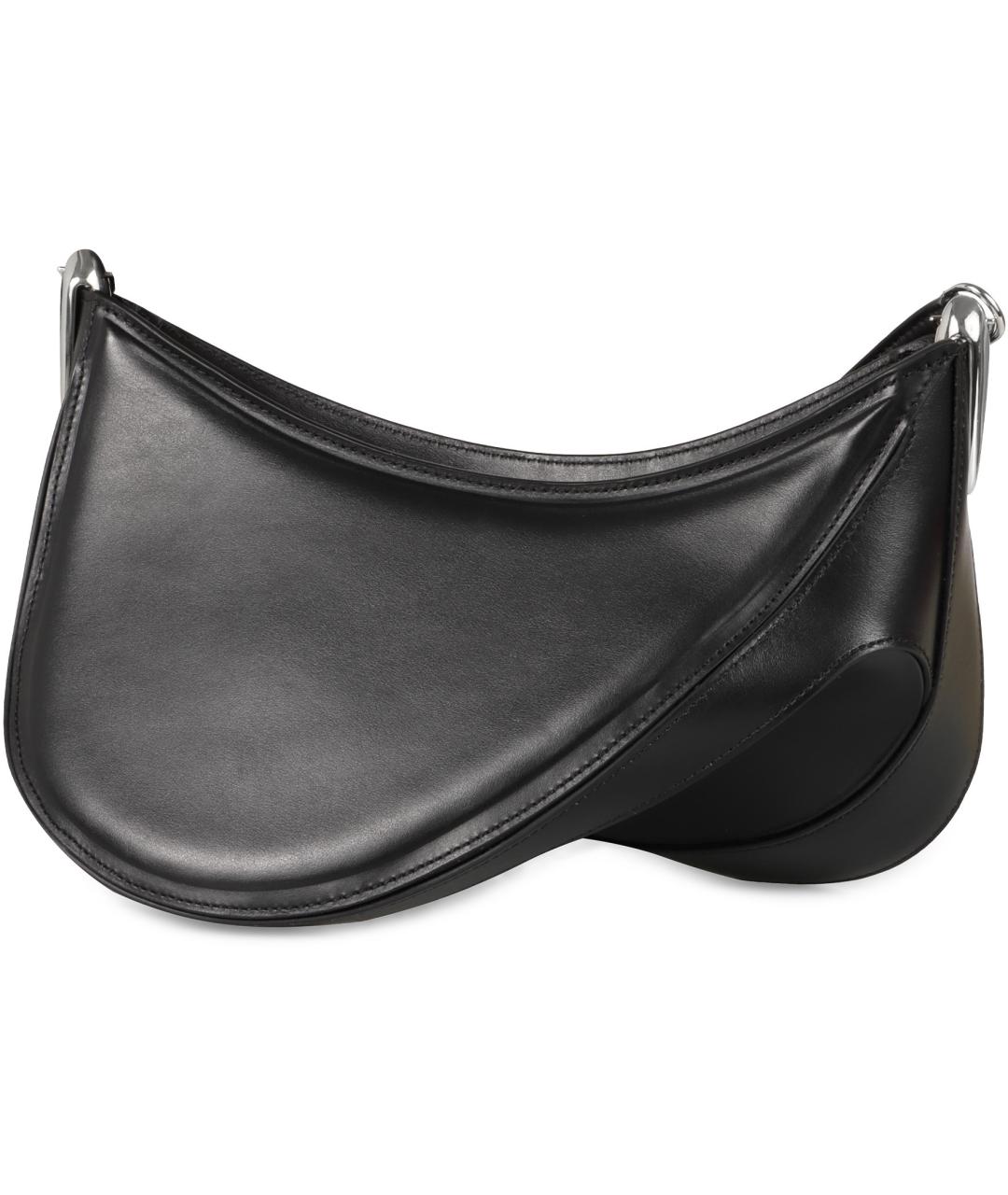 MUGLER Черная кожаная сумка через плечо, фото 3