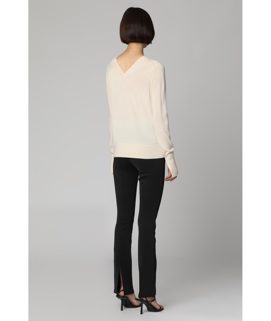 CALVIN KLEIN Бежевый шерстяной джемпер / свитер, фото 4