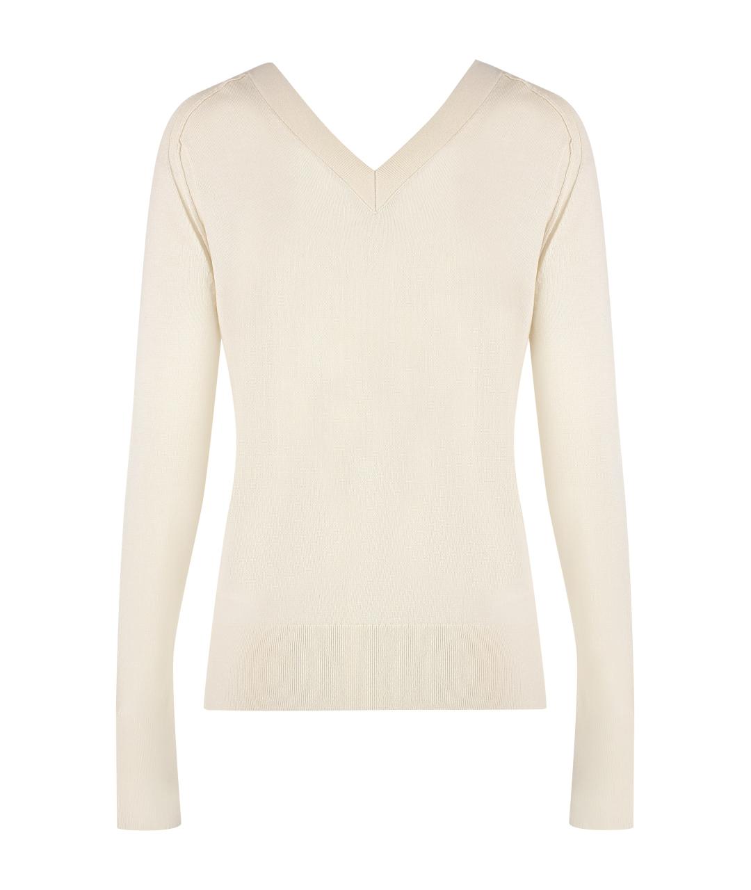 CALVIN KLEIN Бежевый шерстяной джемпер / свитер, фото 2