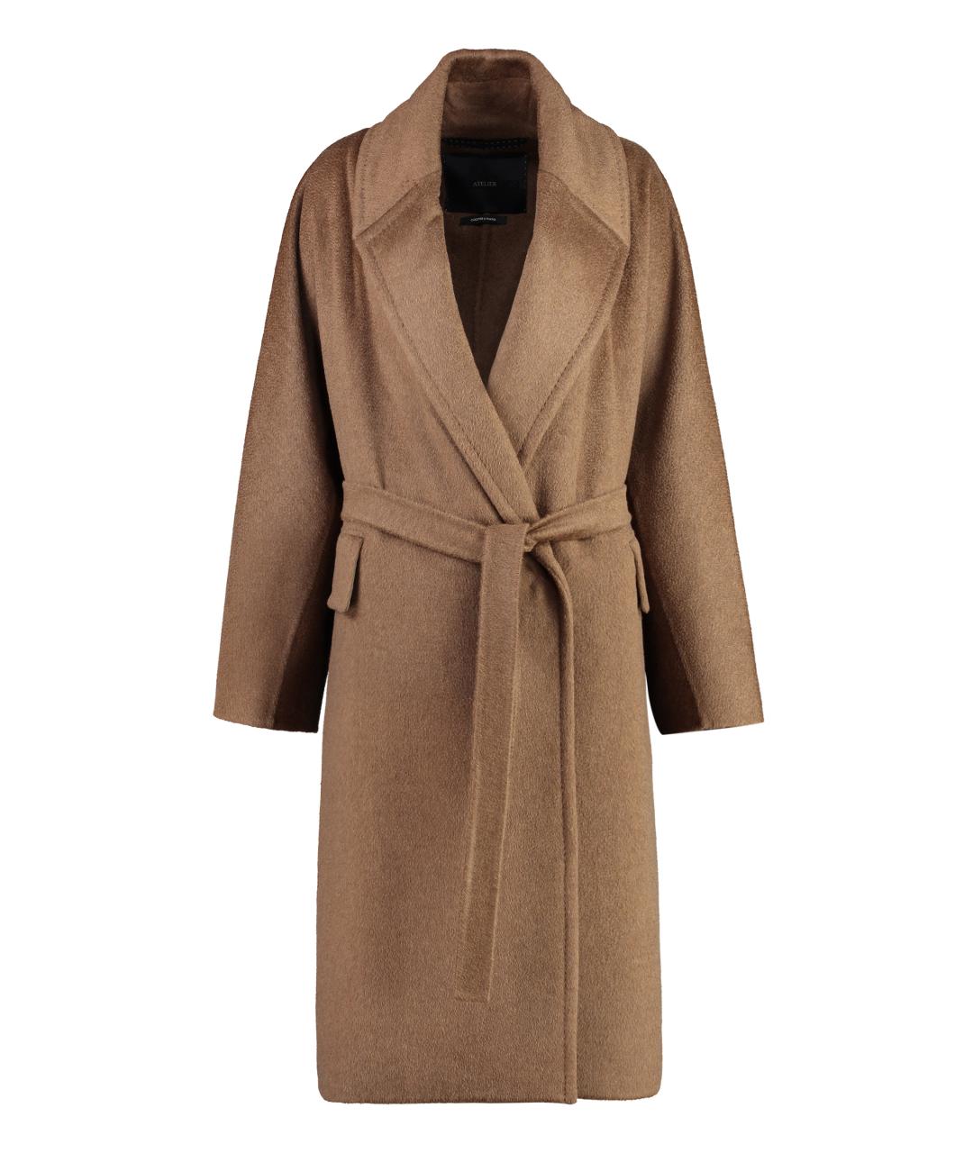 MAX MARA Коричневое кашемировое пальто, фото 1