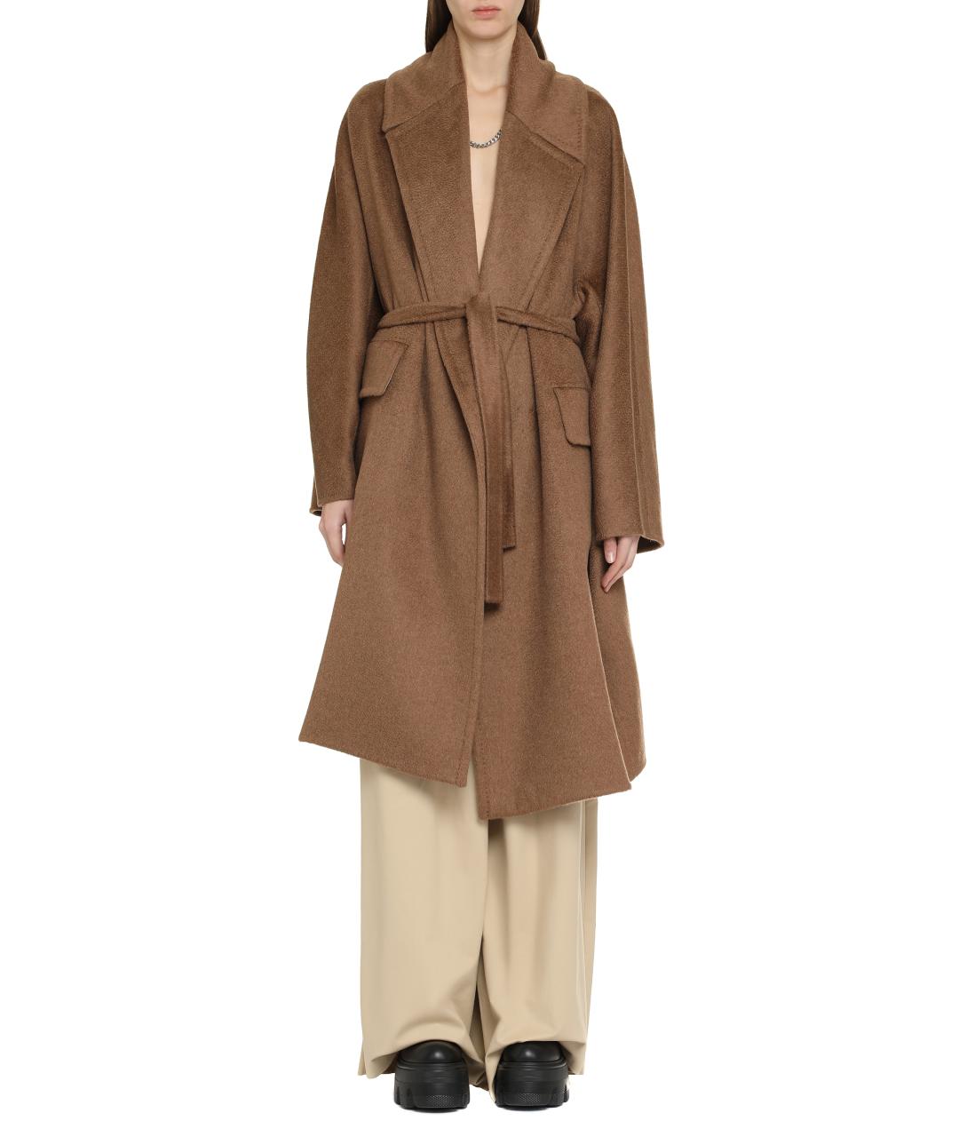 MAX MARA Коричневое кашемировое пальто, фото 3