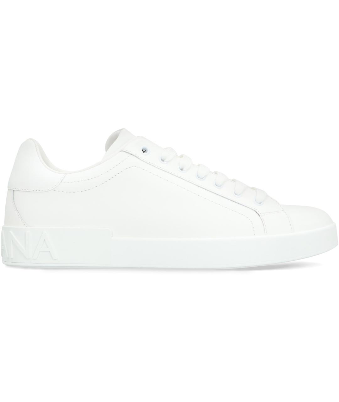 DOLCE&GABBANA Белые кожаные низкие кроссовки / кеды, фото 2