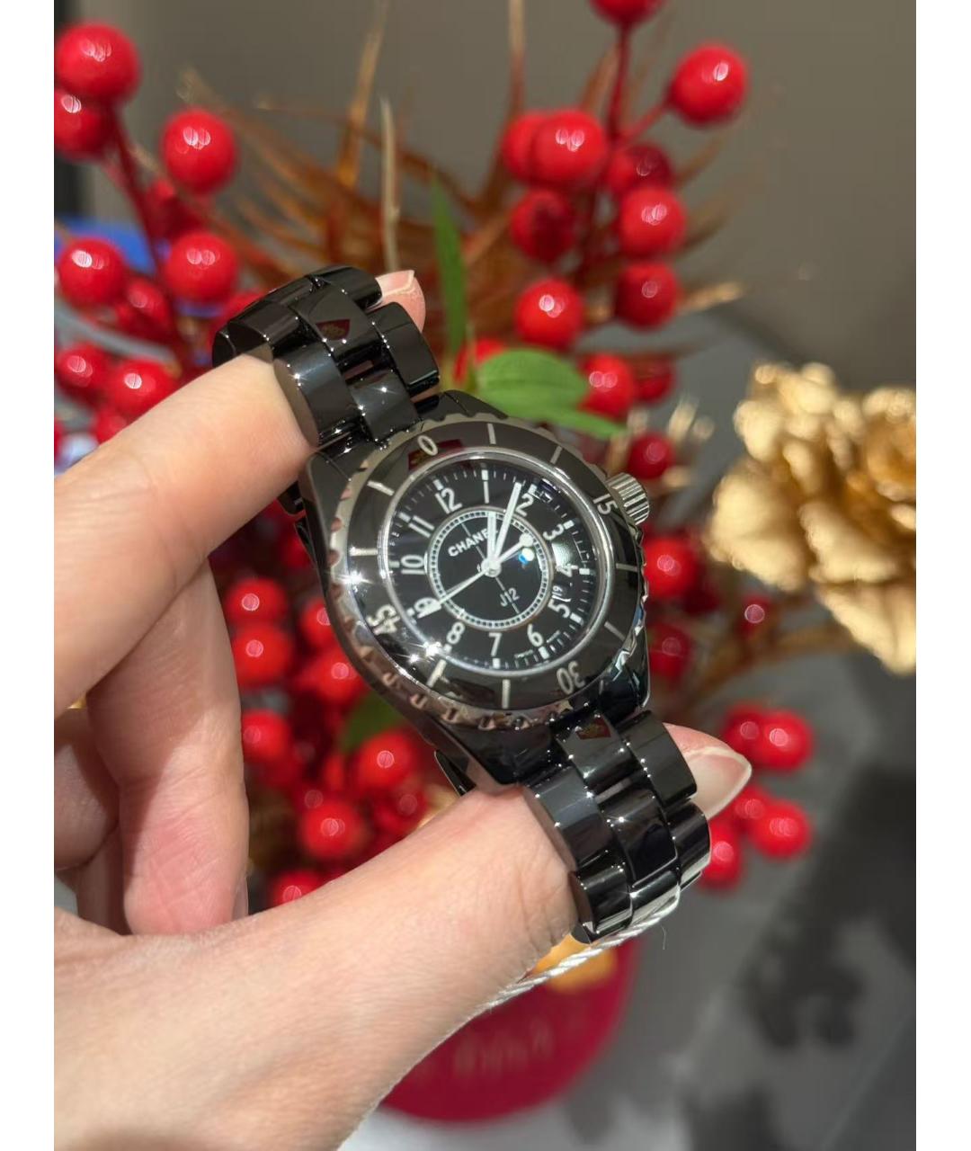 CHANEL Черные часы, фото 4