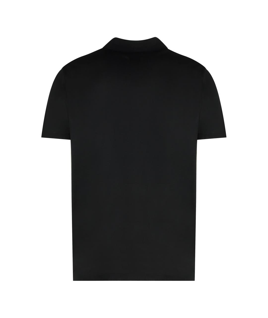 PAUL & SHARK Черное хлопковое поло с коротким рукавом, фото 2