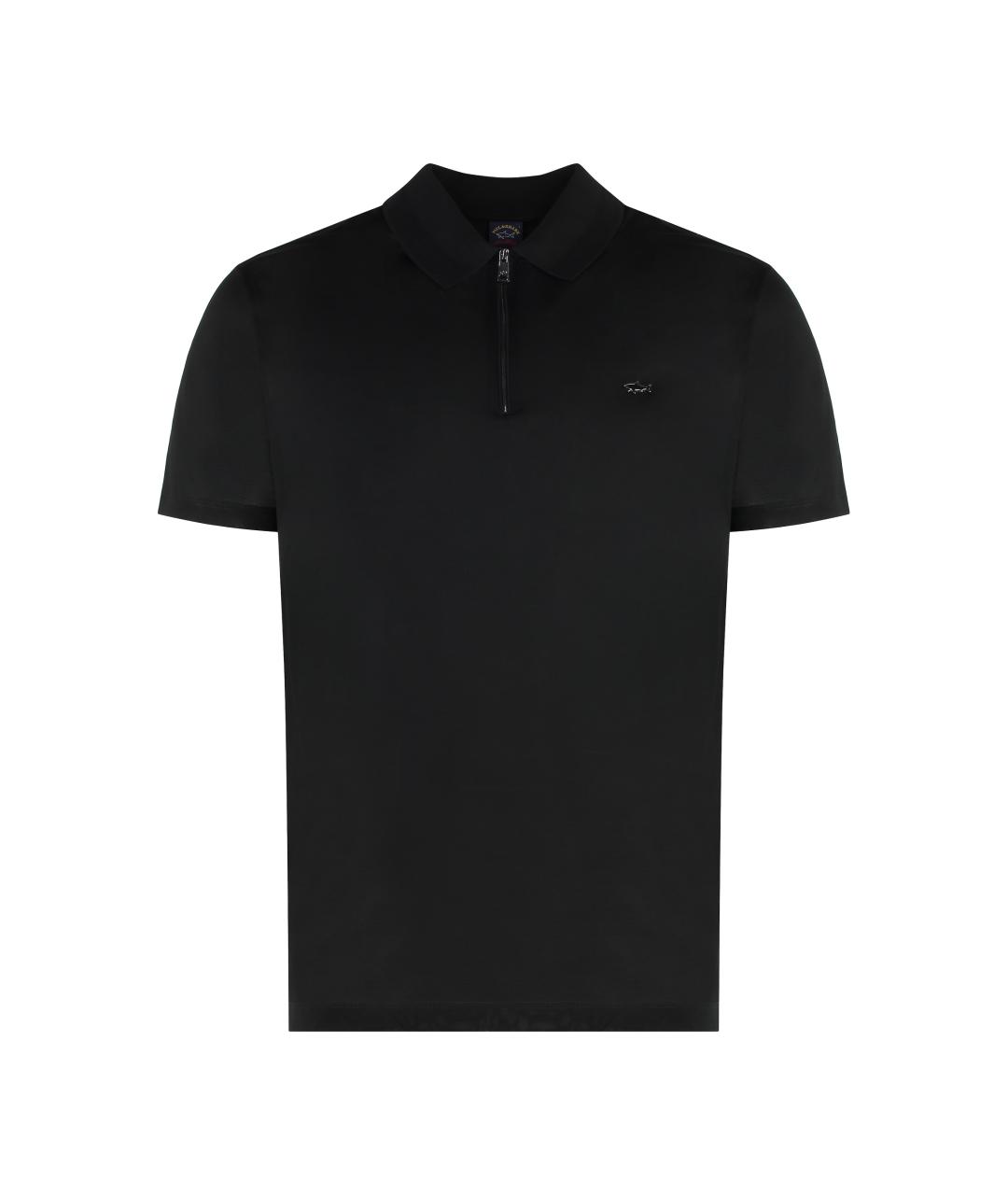 PAUL & SHARK Черное хлопковое поло с коротким рукавом, фото 1