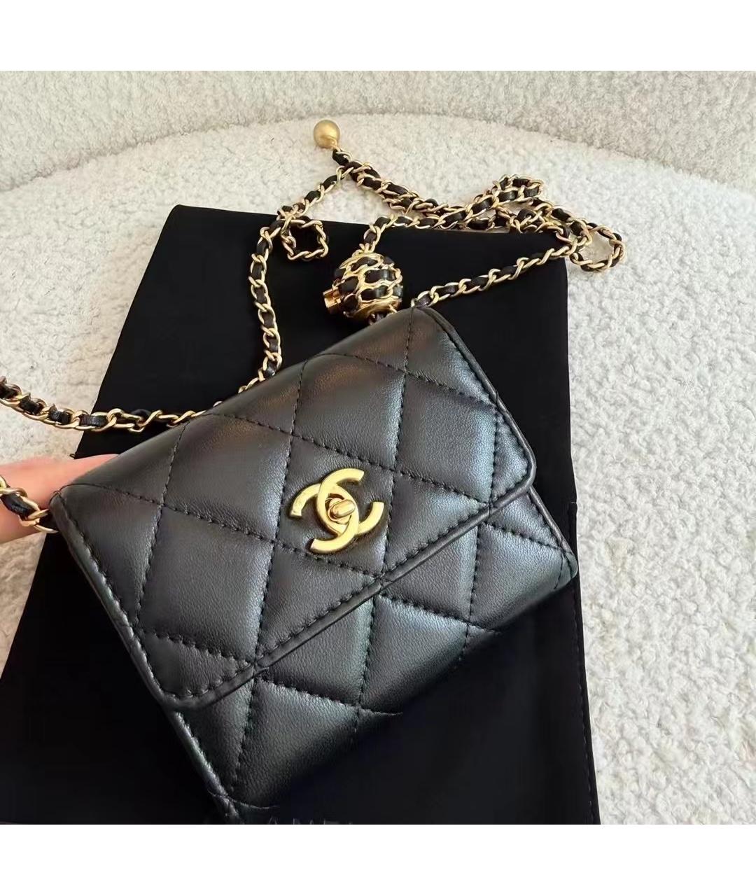 CHANEL Черная кожаная сумка через плечо, фото 6