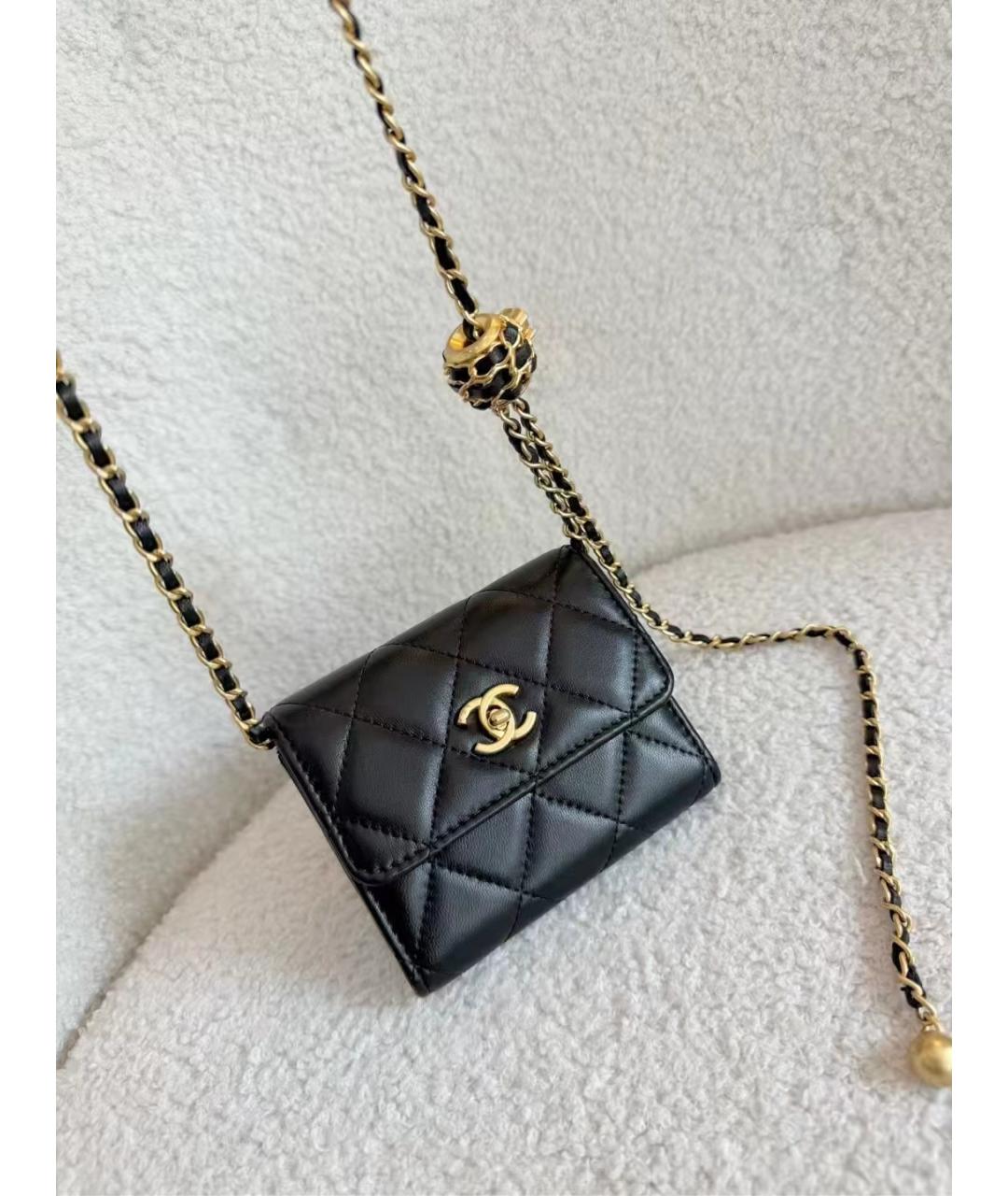 CHANEL Черная кожаная сумка через плечо, фото 7