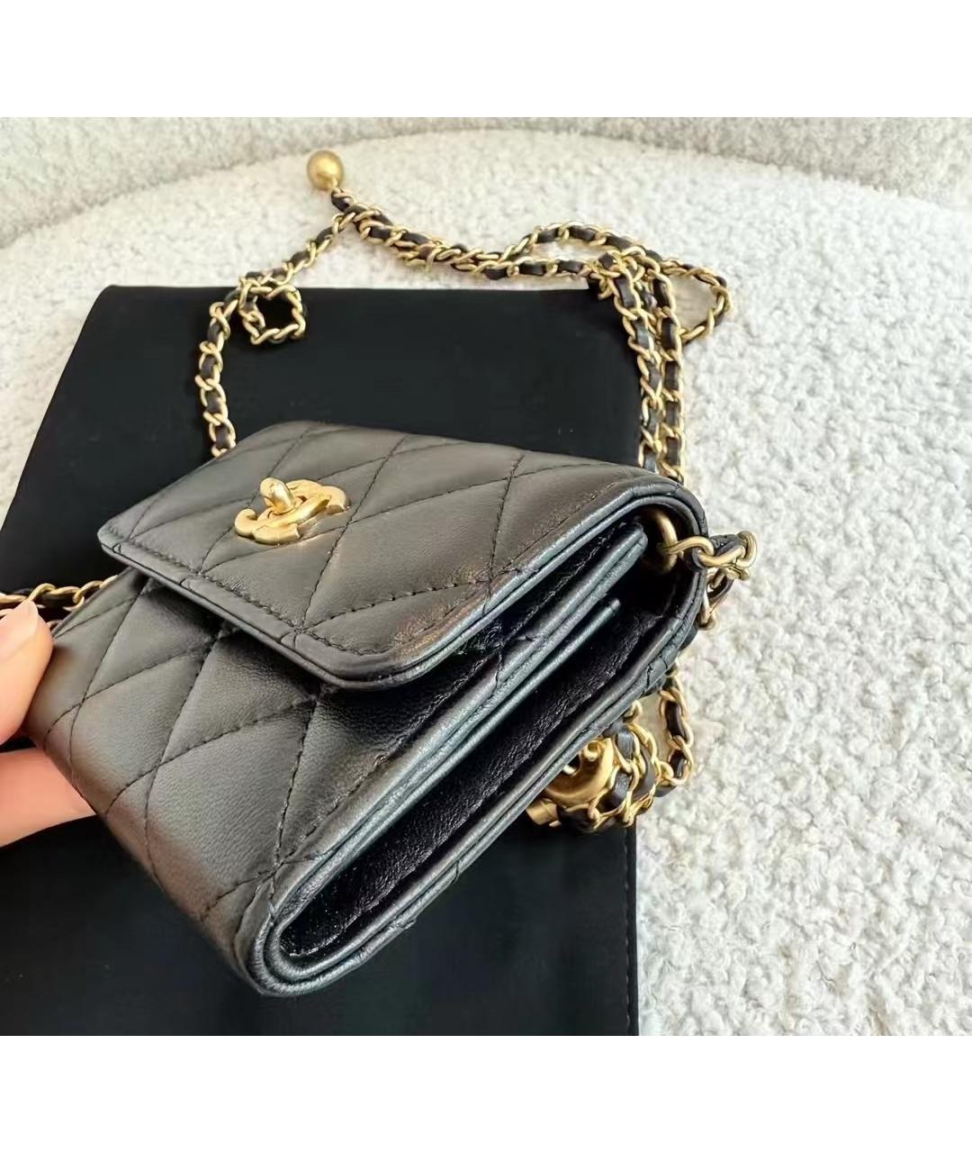 CHANEL Черная кожаная сумка через плечо, фото 5