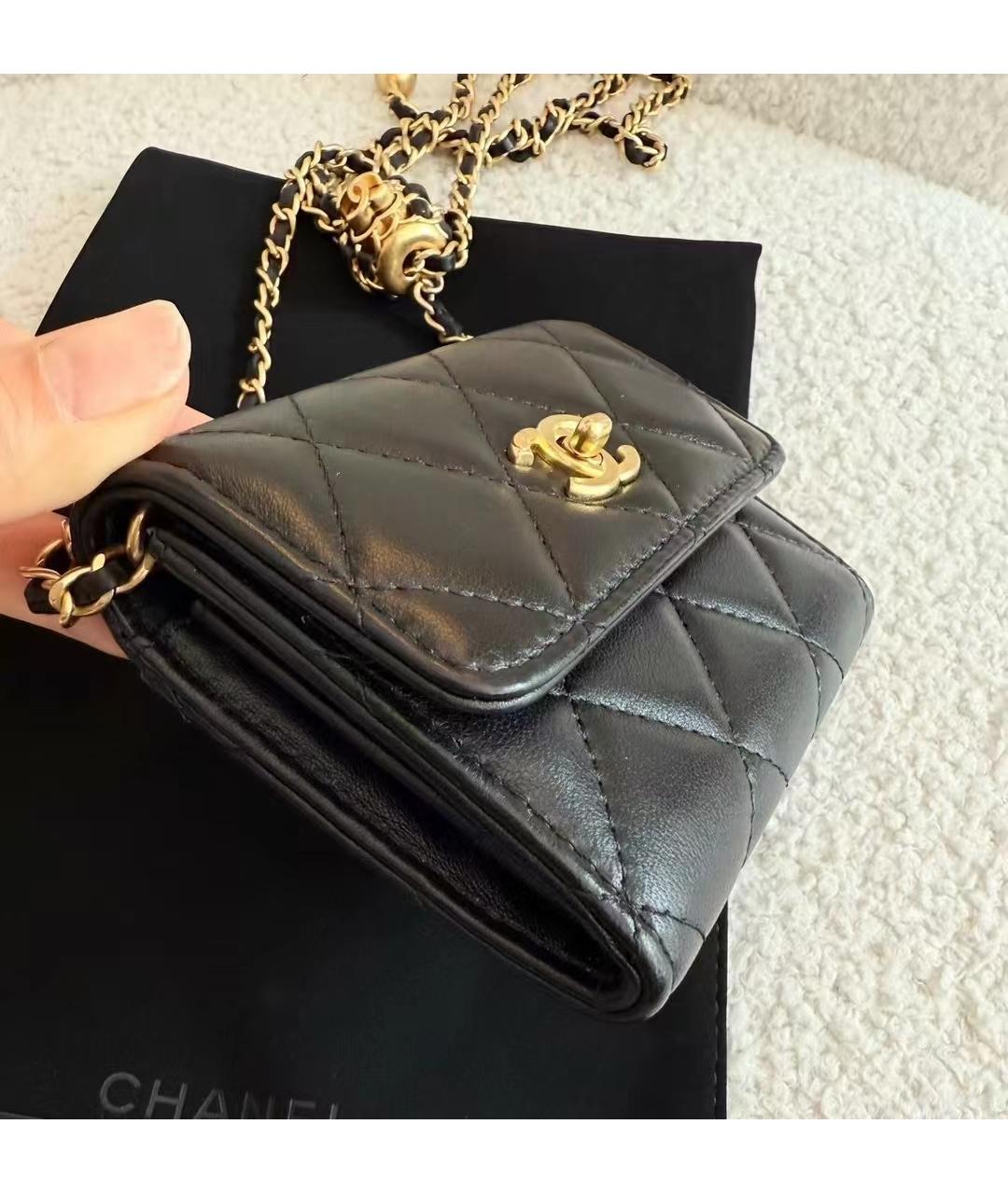 CHANEL Черная кожаная сумка через плечо, фото 4