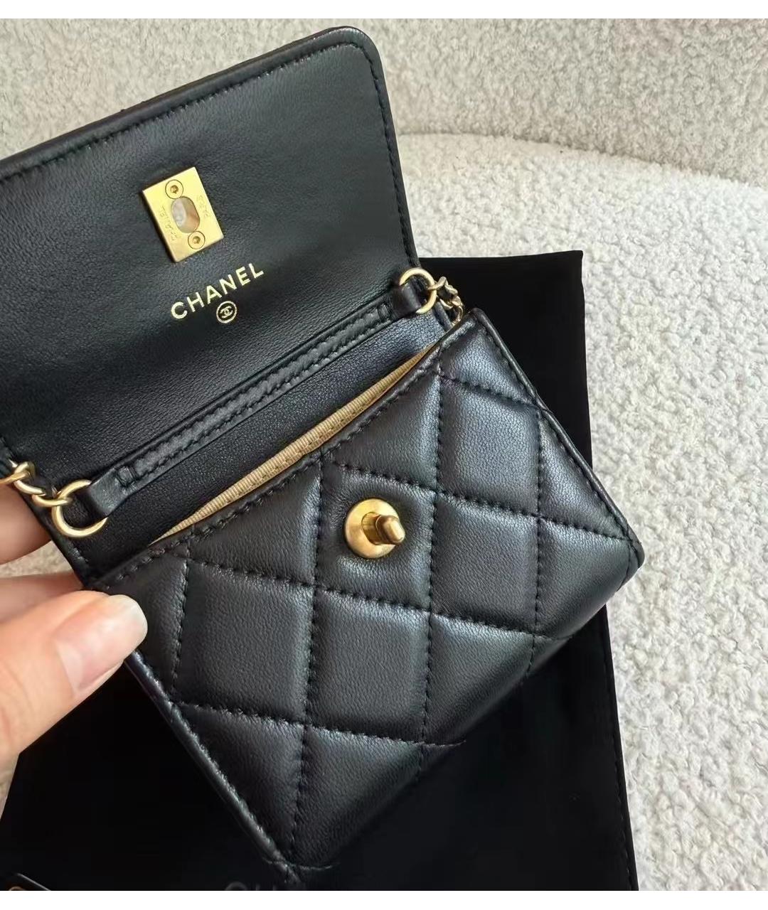 CHANEL Черная кожаная сумка через плечо, фото 3