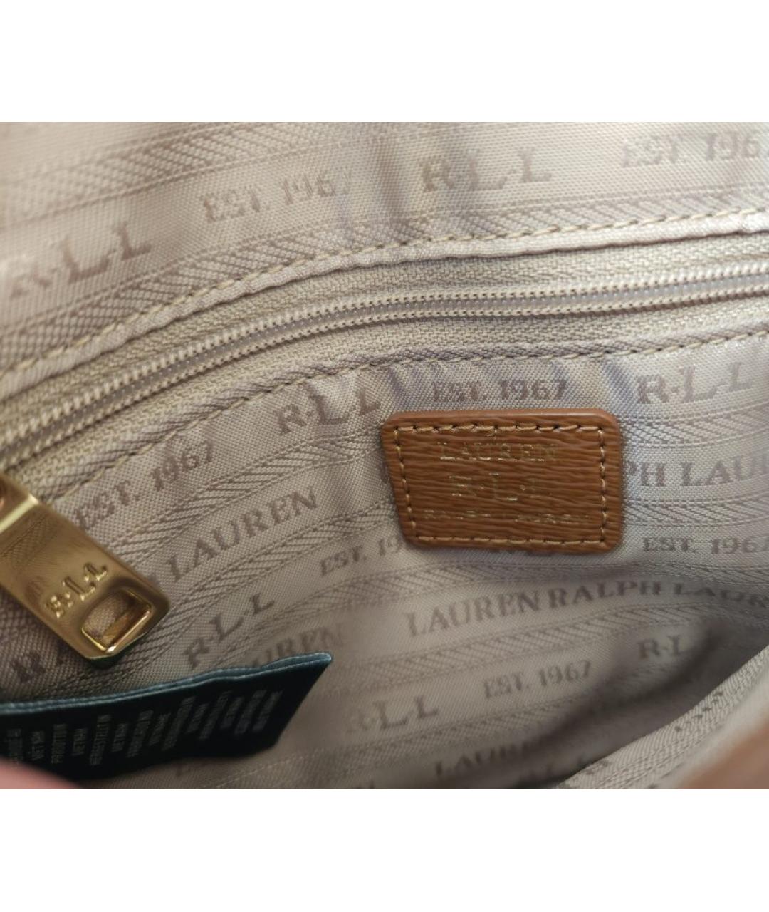 RALPH LAUREN Коричневая кожаная сумка через плечо, фото 8