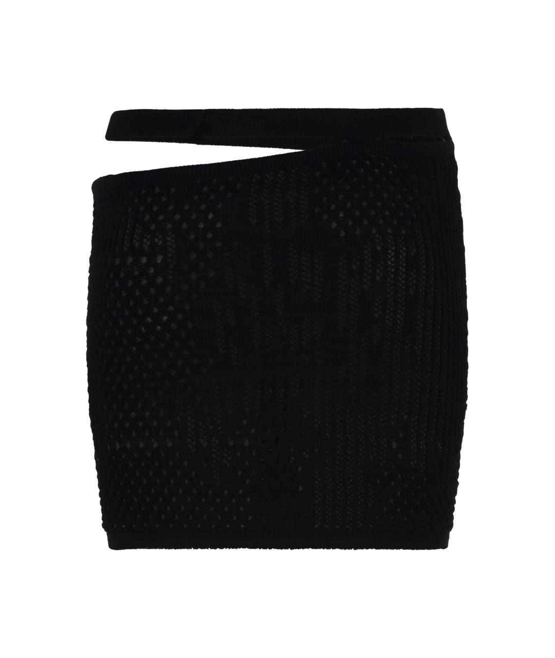 ROBERTA EINER Черная хлопковая юбка мини, фото 2