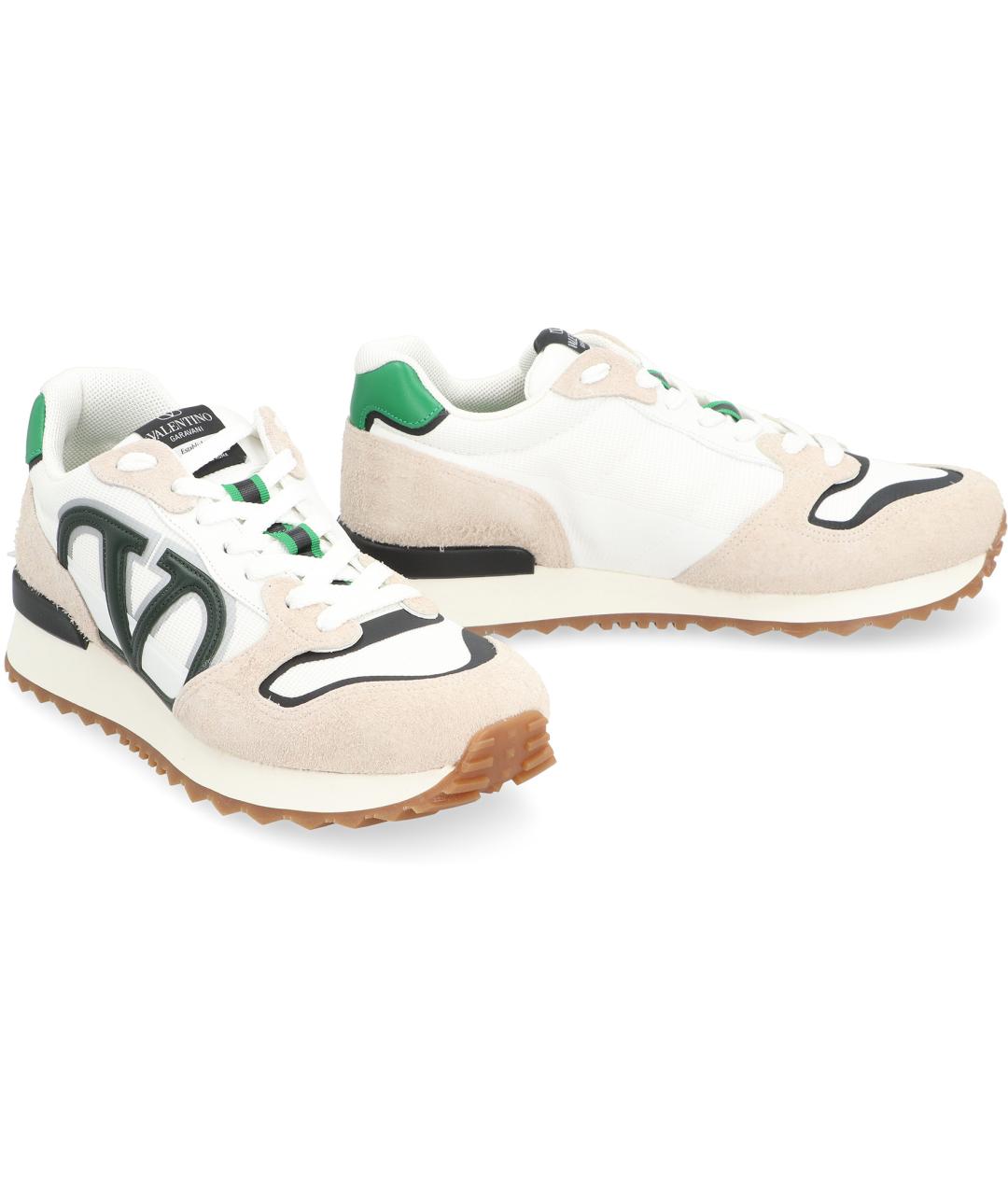 VALENTINO Белые кожаные низкие кроссовки / кеды, фото 3