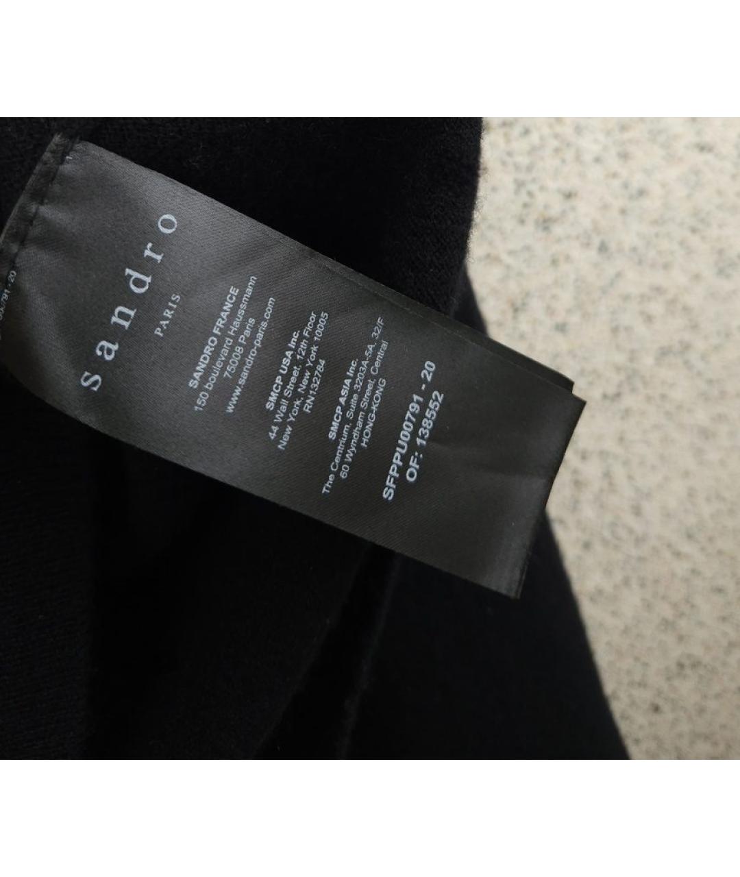 SANDRO Черный шерстяной джемпер / свитер, фото 5