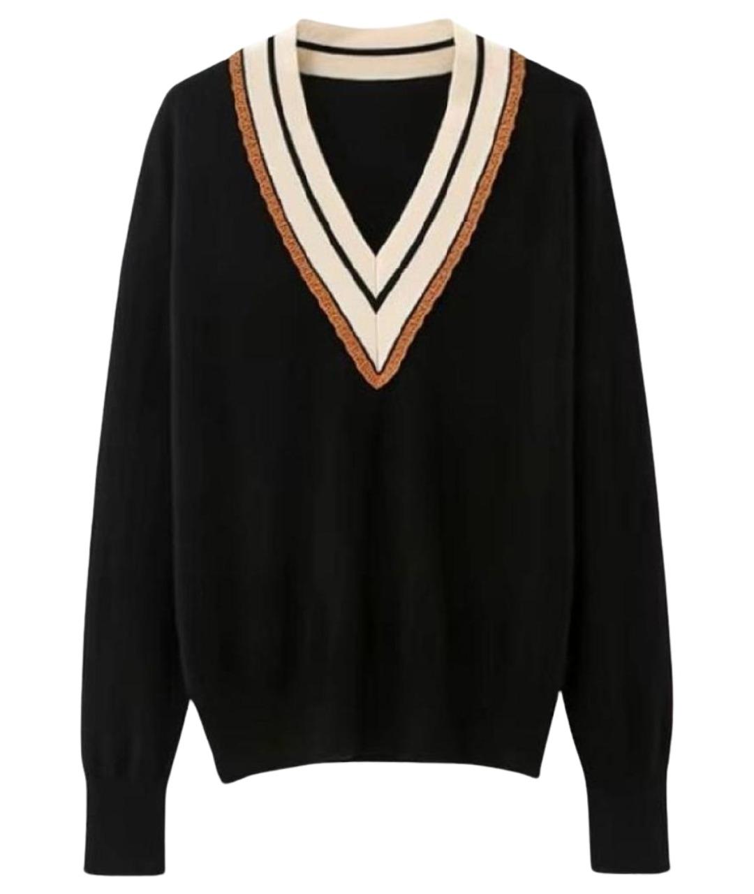 SANDRO Черный шерстяной джемпер / свитер, фото 1