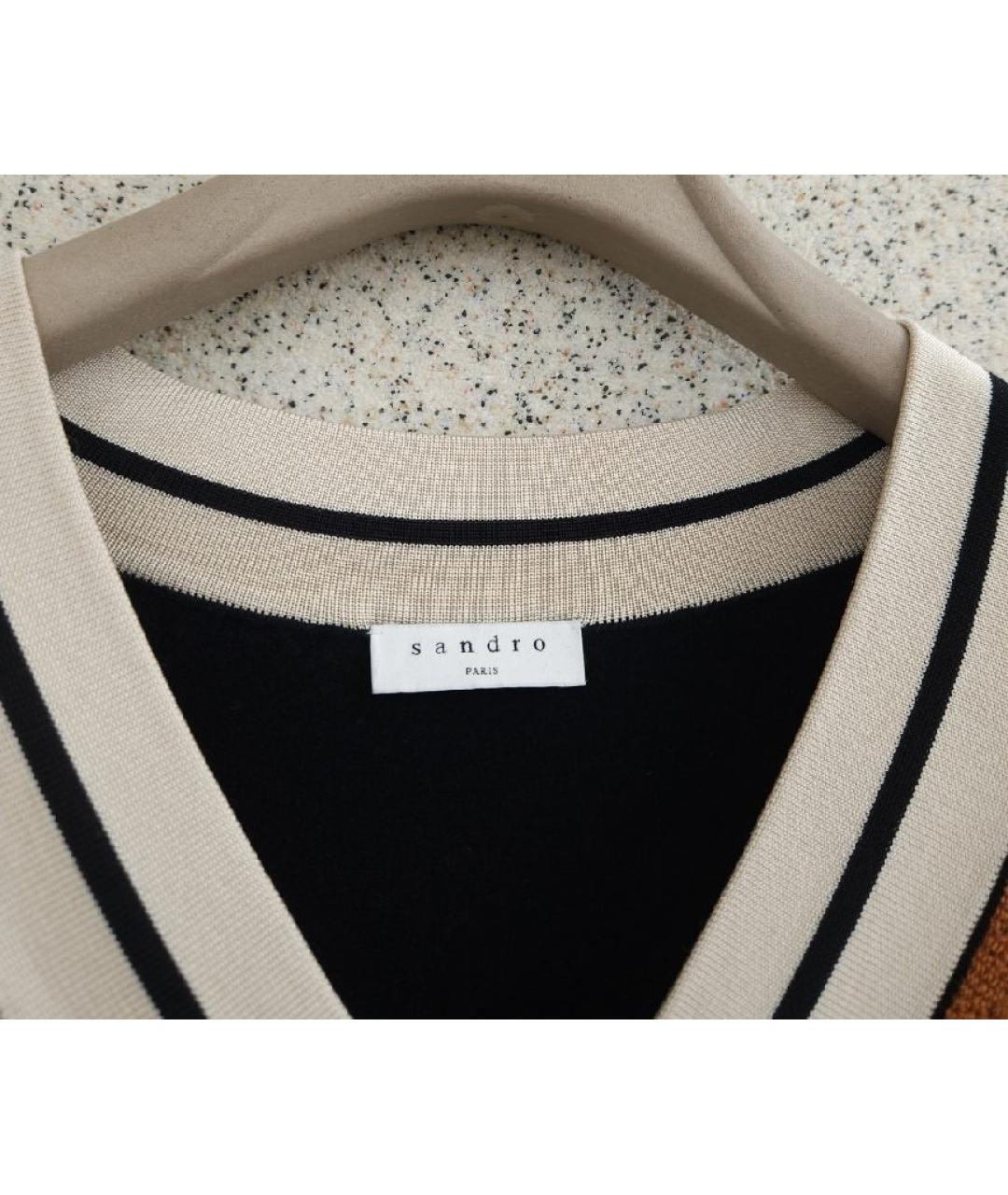 SANDRO Черный шерстяной джемпер / свитер, фото 6