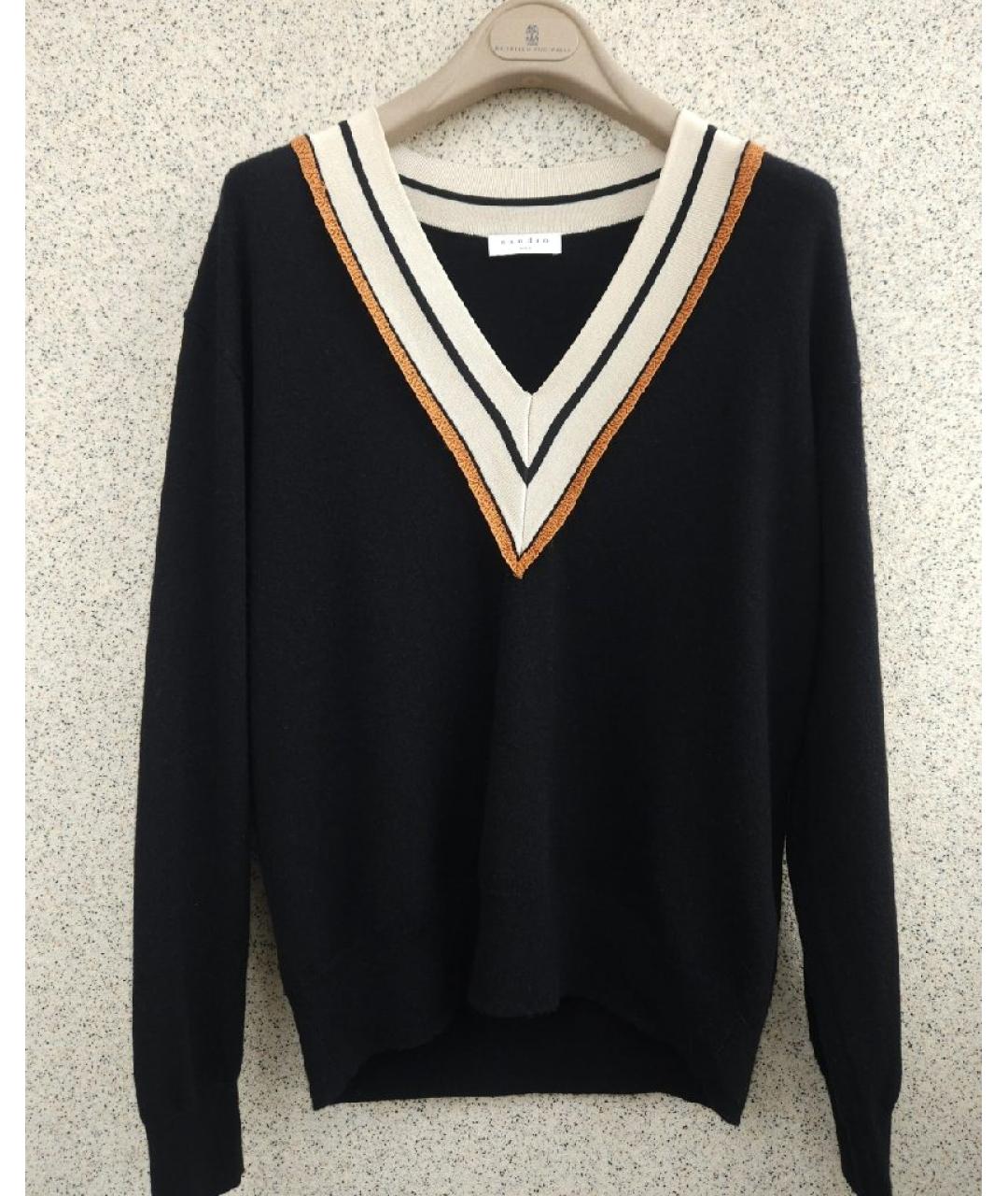 SANDRO Черный шерстяной джемпер / свитер, фото 2