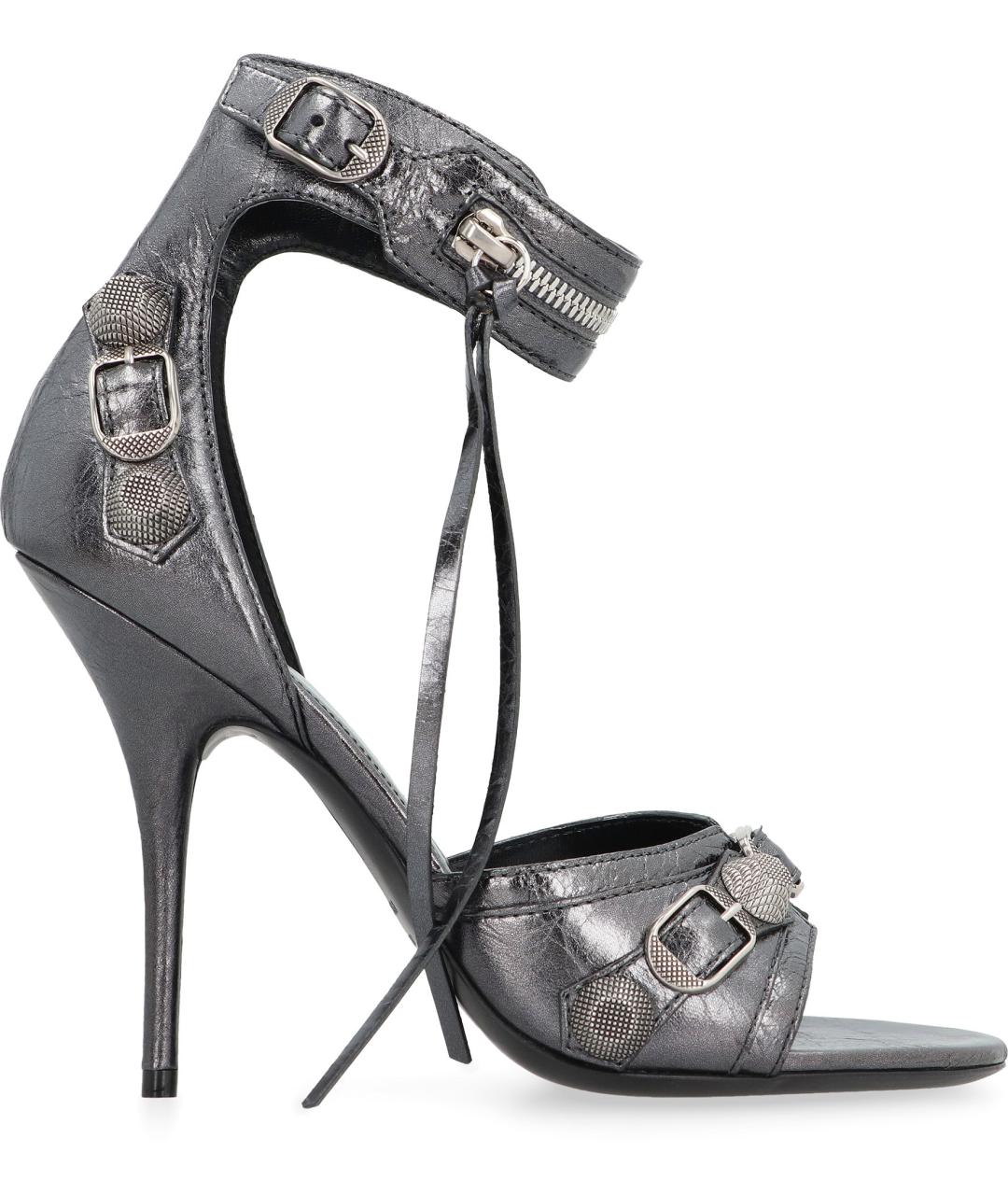 BALENCIAGA Серые кожаные босоножки, фото 2