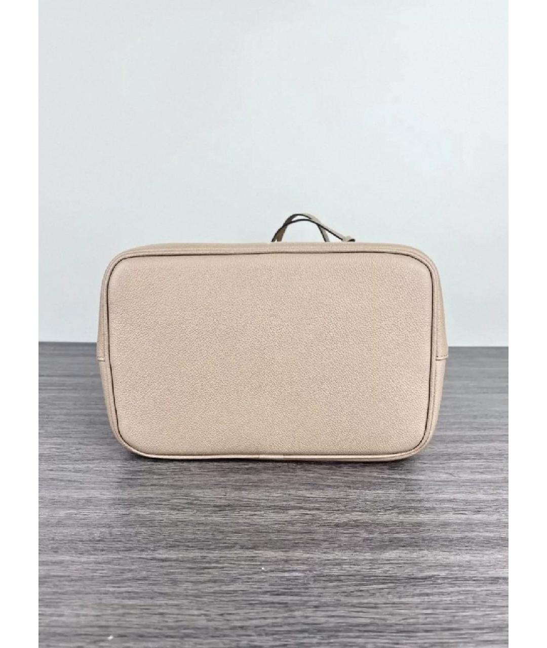 LOUIS VUITTON Бежевая кожаная сумка тоут, фото 2