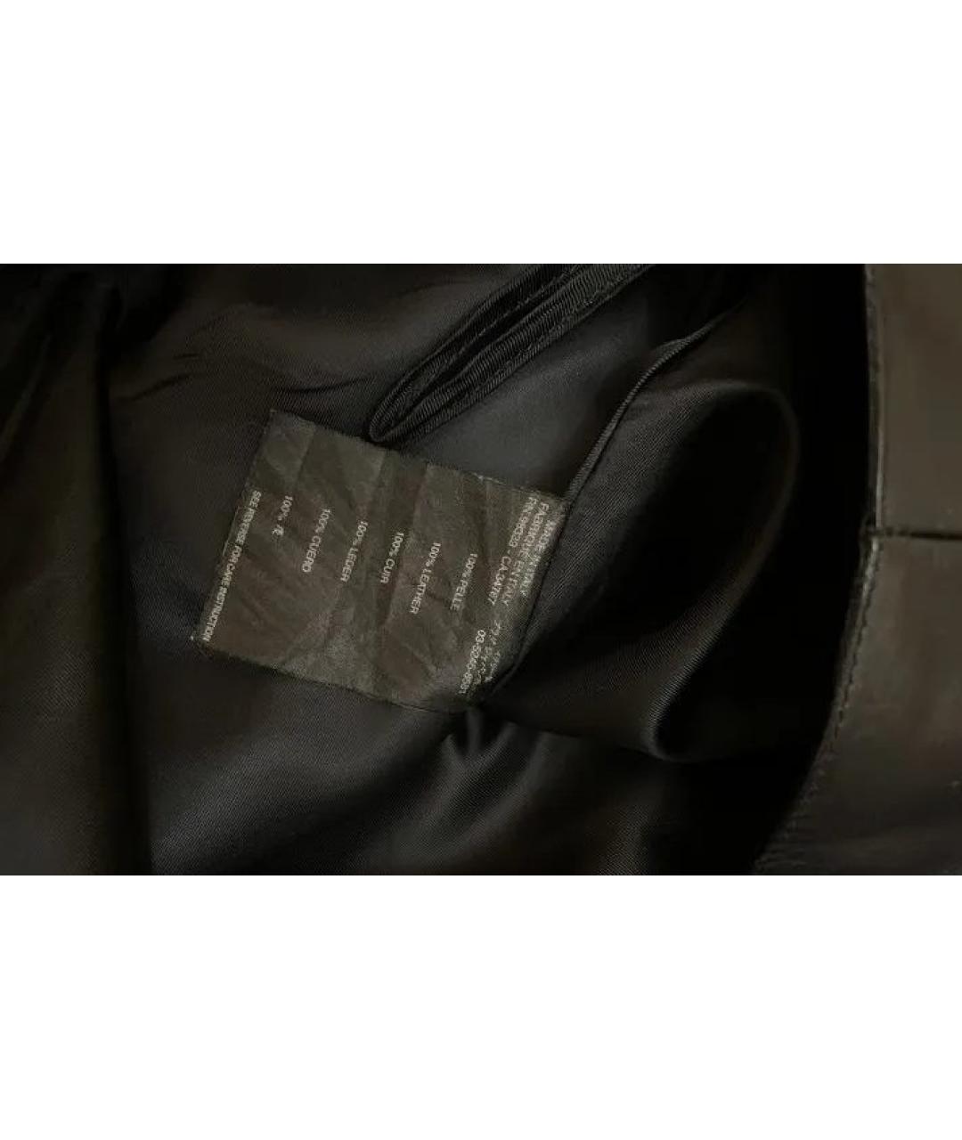 PRADA Черная кожаная юбка миди, фото 5