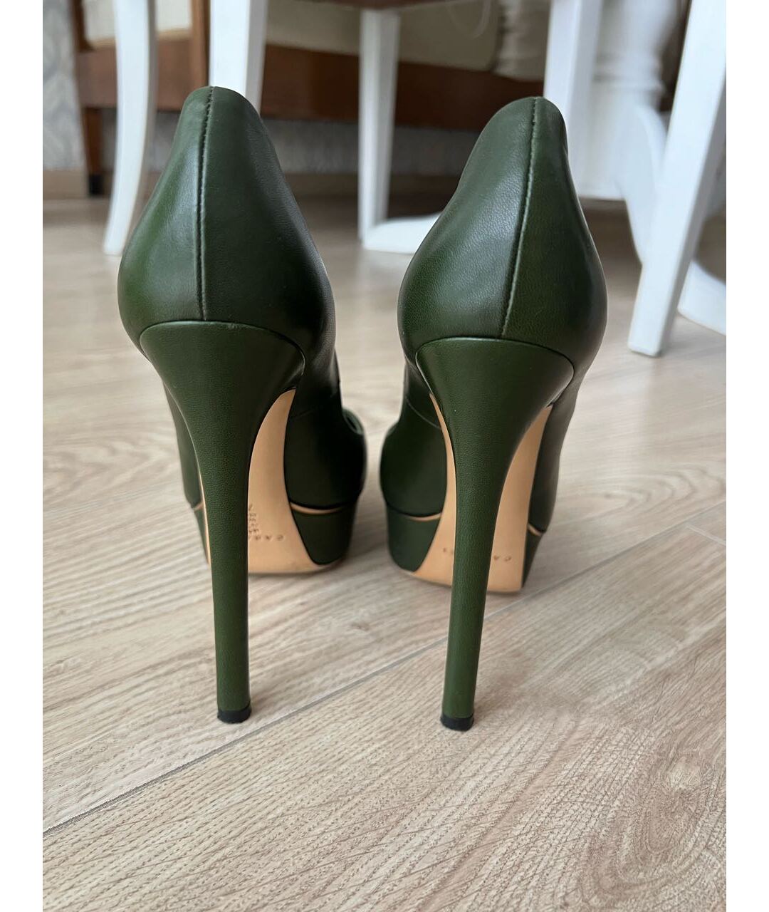 CASADEI Зеленые кожаные туфли, фото 4