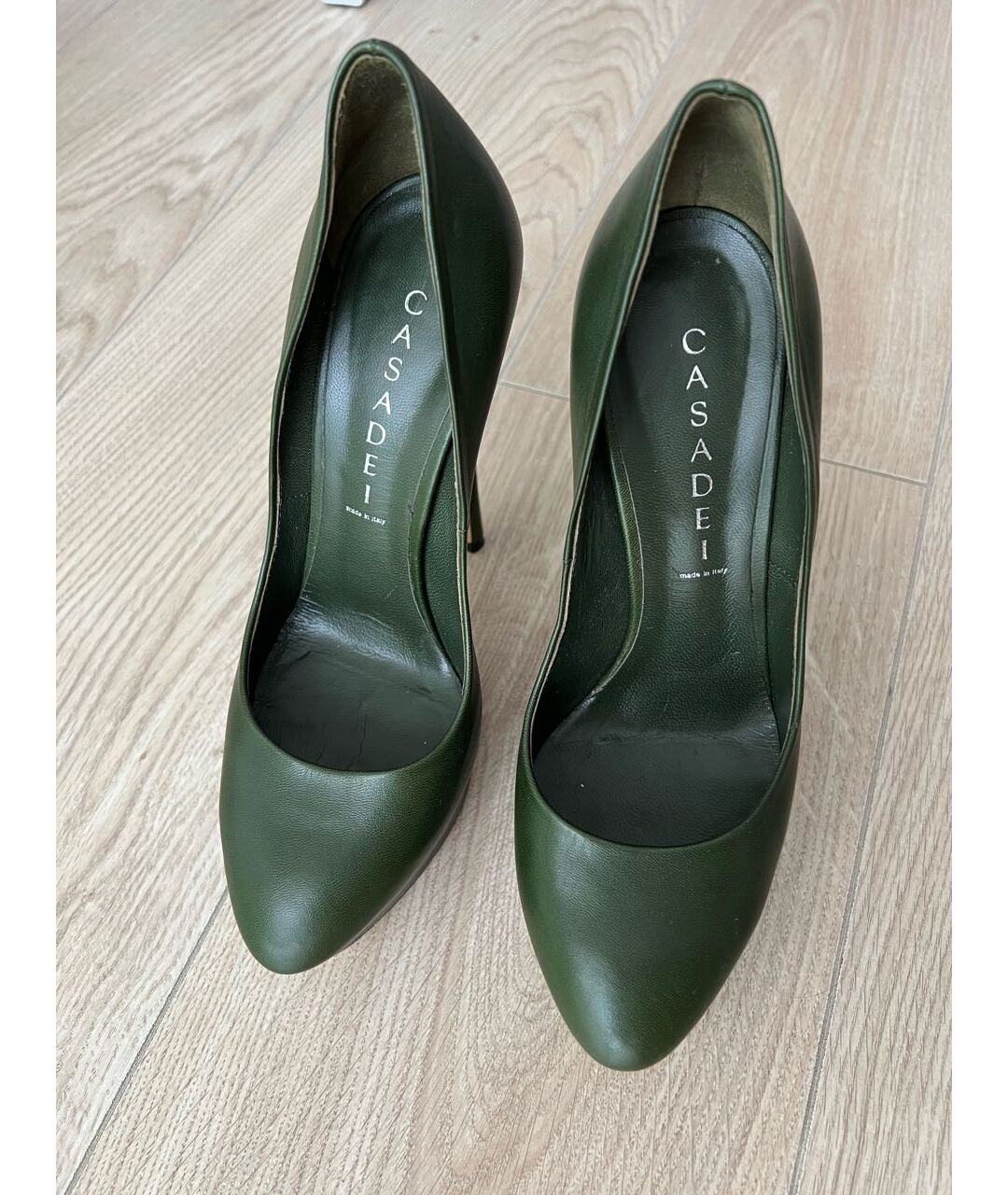 CASADEI Зеленые кожаные туфли, фото 2