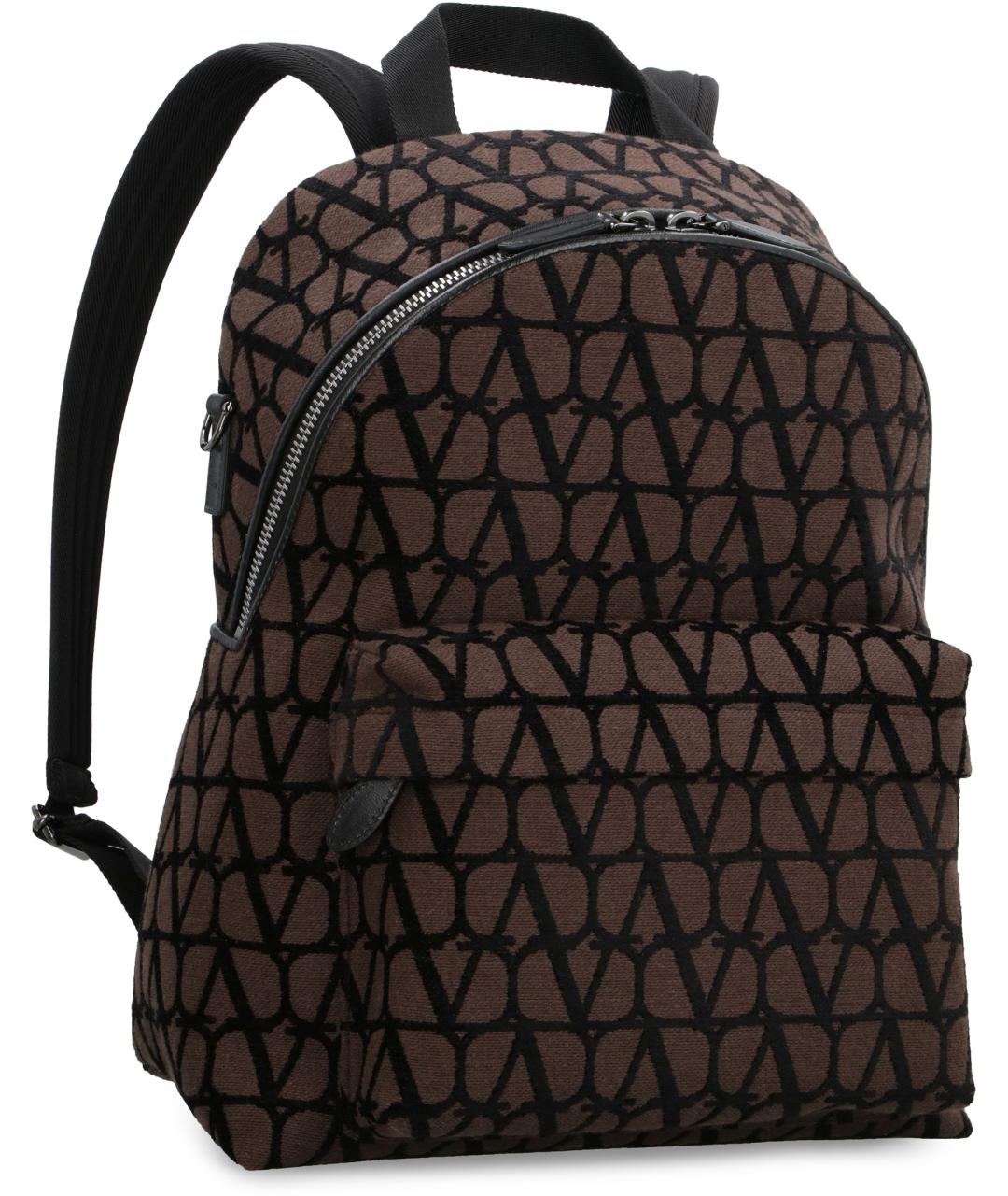VALENTINO Коричневый хлопковый рюкзак, фото 2