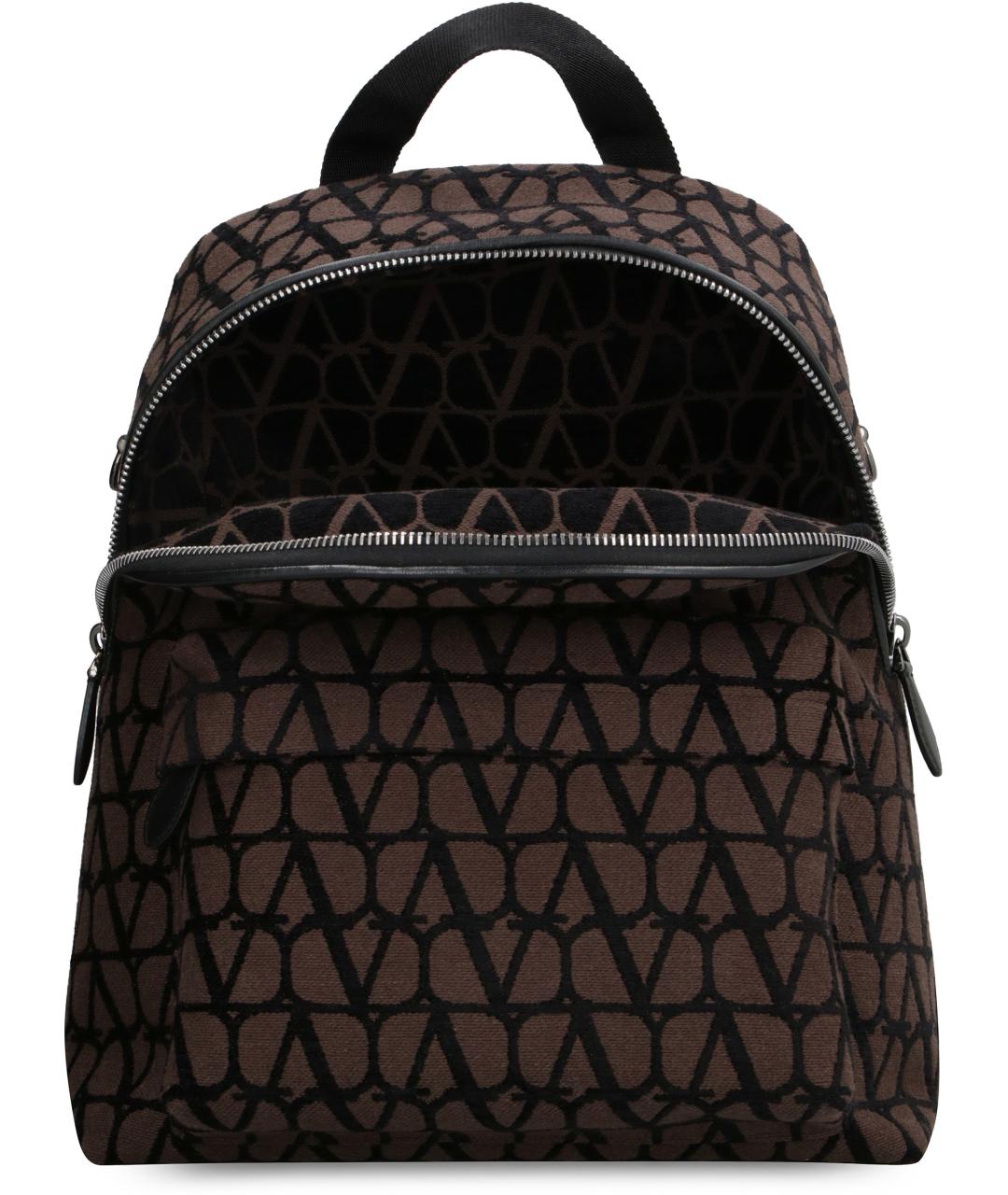 VALENTINO Коричневый хлопковый рюкзак, фото 5