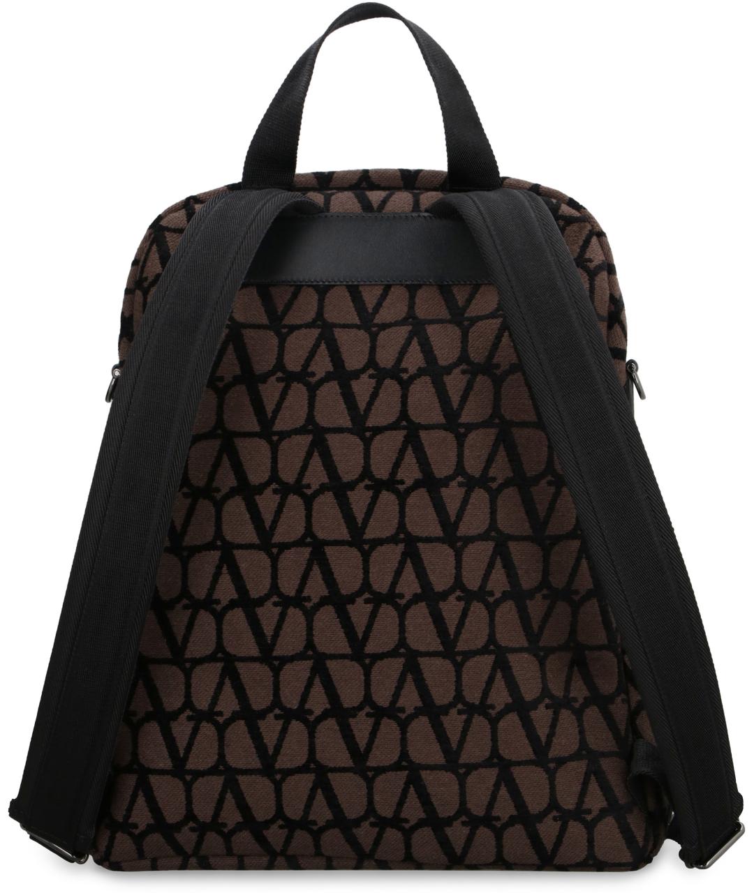 VALENTINO Коричневый хлопковый рюкзак, фото 3