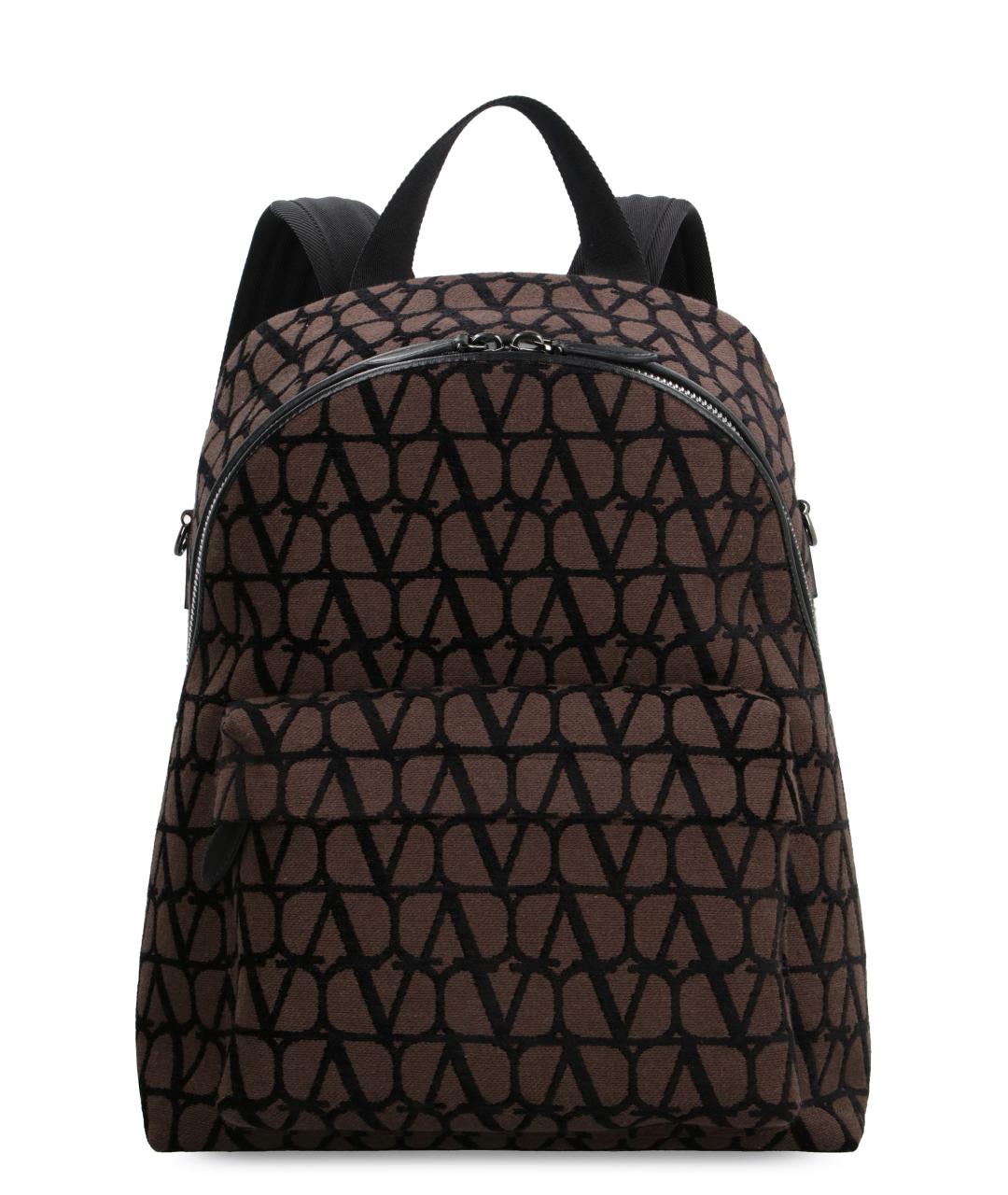 VALENTINO Коричневый хлопковый рюкзак, фото 1