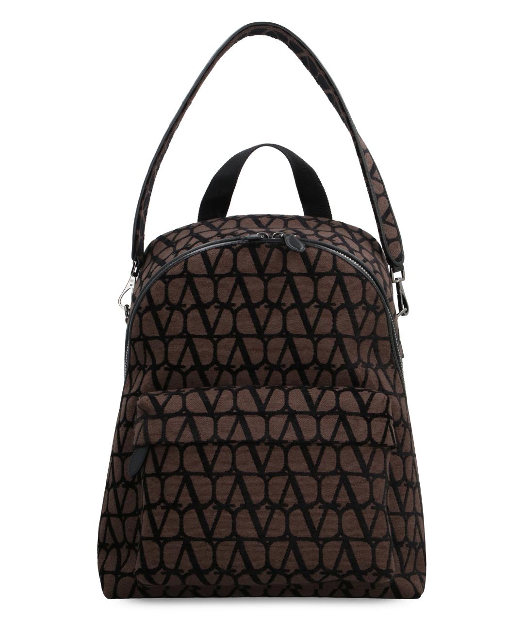 VALENTINO Коричневый хлопковый рюкзак, фото 4