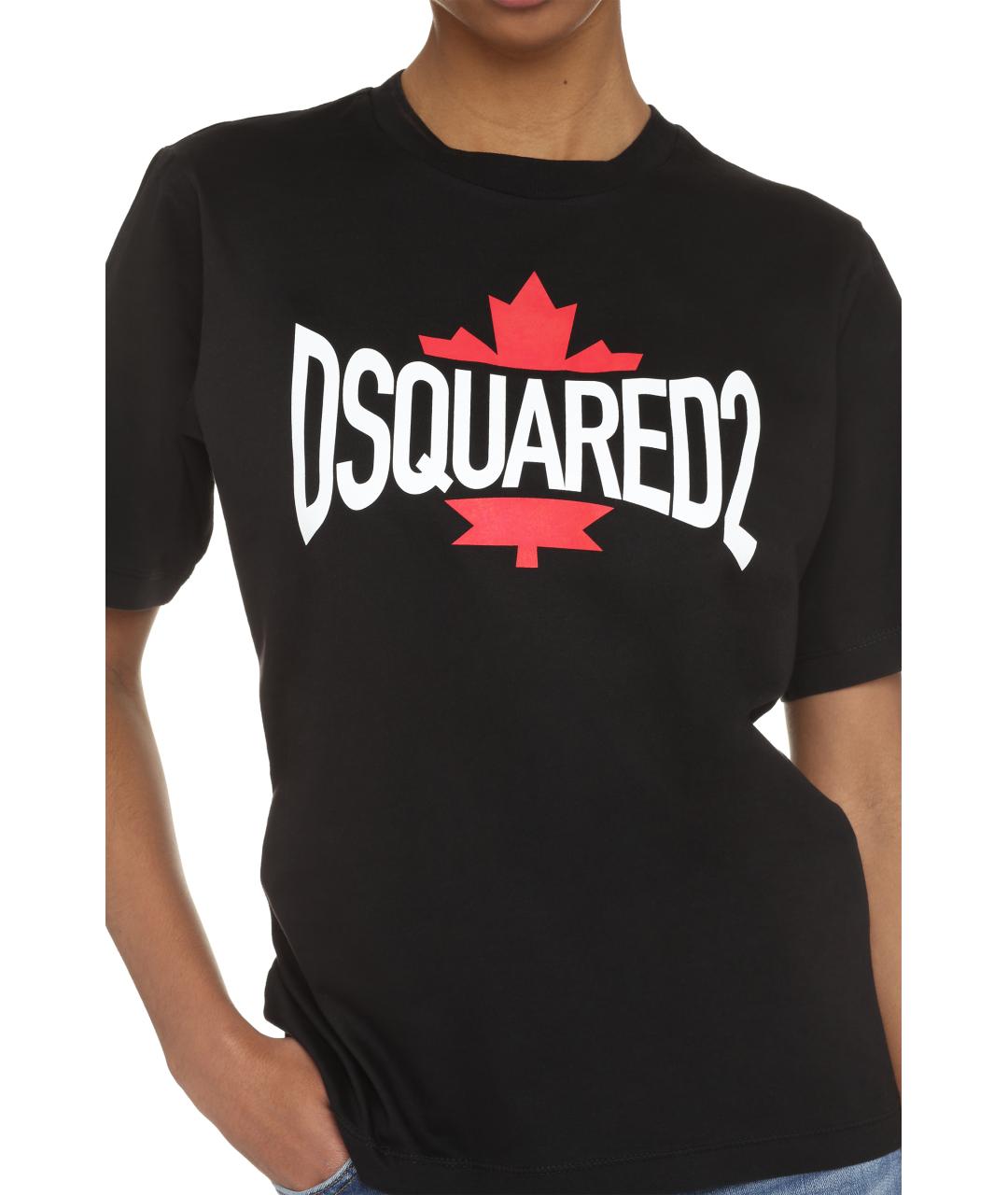 DSQUARED2 Черная хлопковая футболка, фото 5