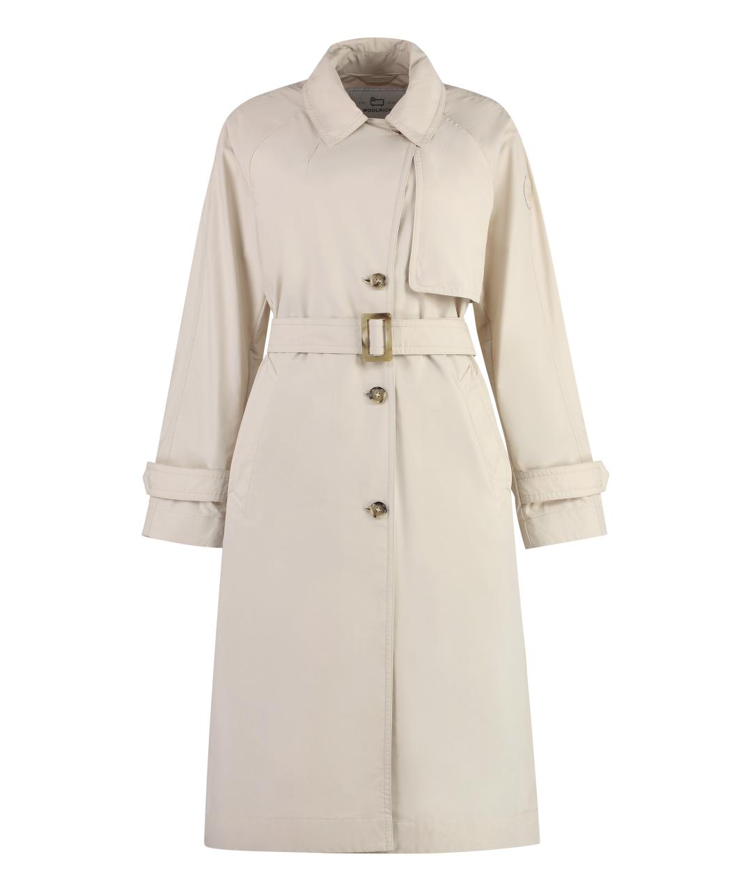 WOOLRICH Бежевый полиэстеровый тренч/плащ, фото 1