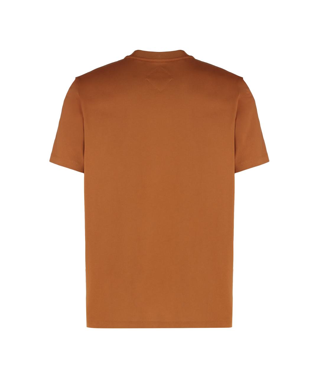 MCM Коричневая хлопковая футболка, фото 2