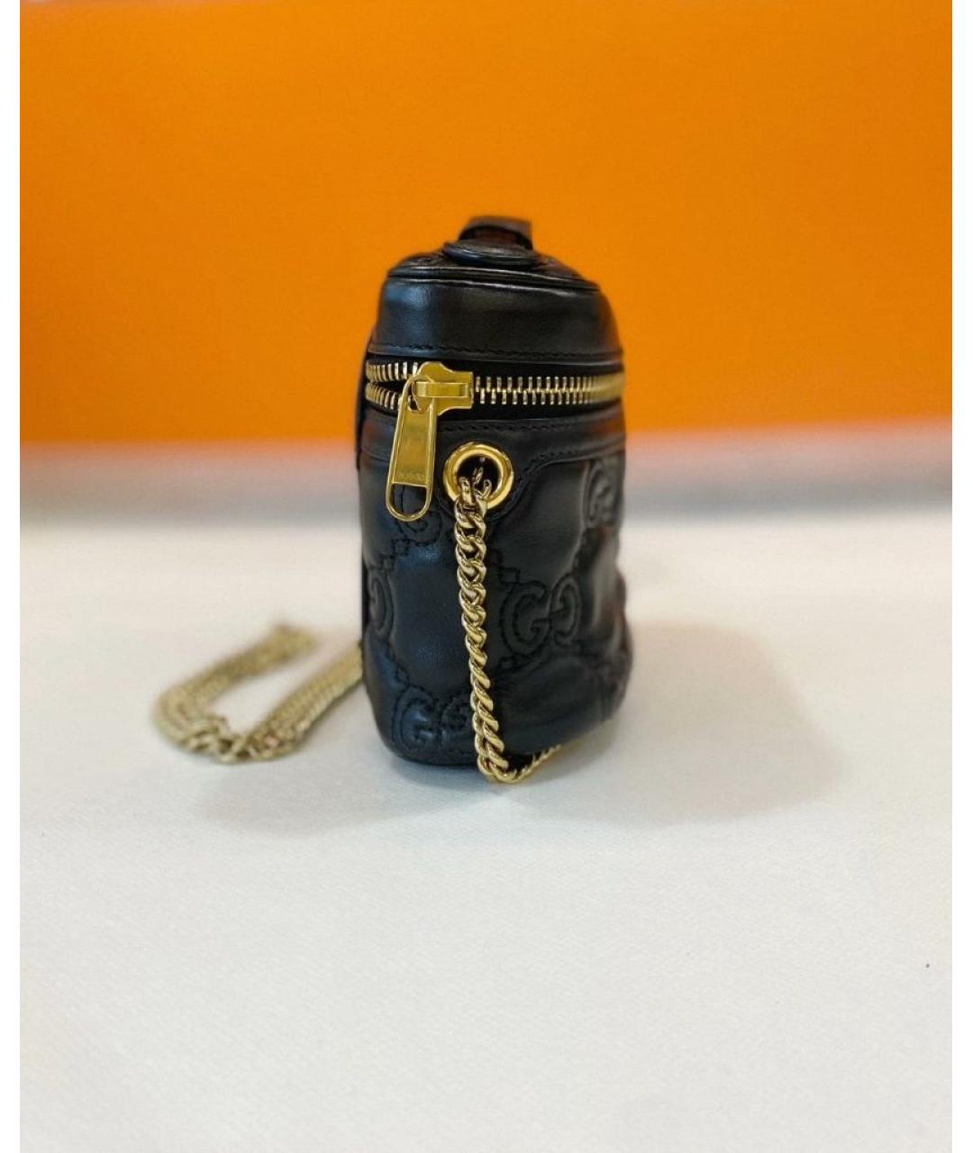 GUCCI Черная кожаная сумка с короткими ручками, фото 3