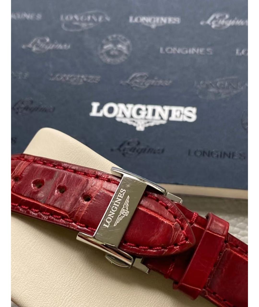 LONGINES Бордовые часы, фото 3