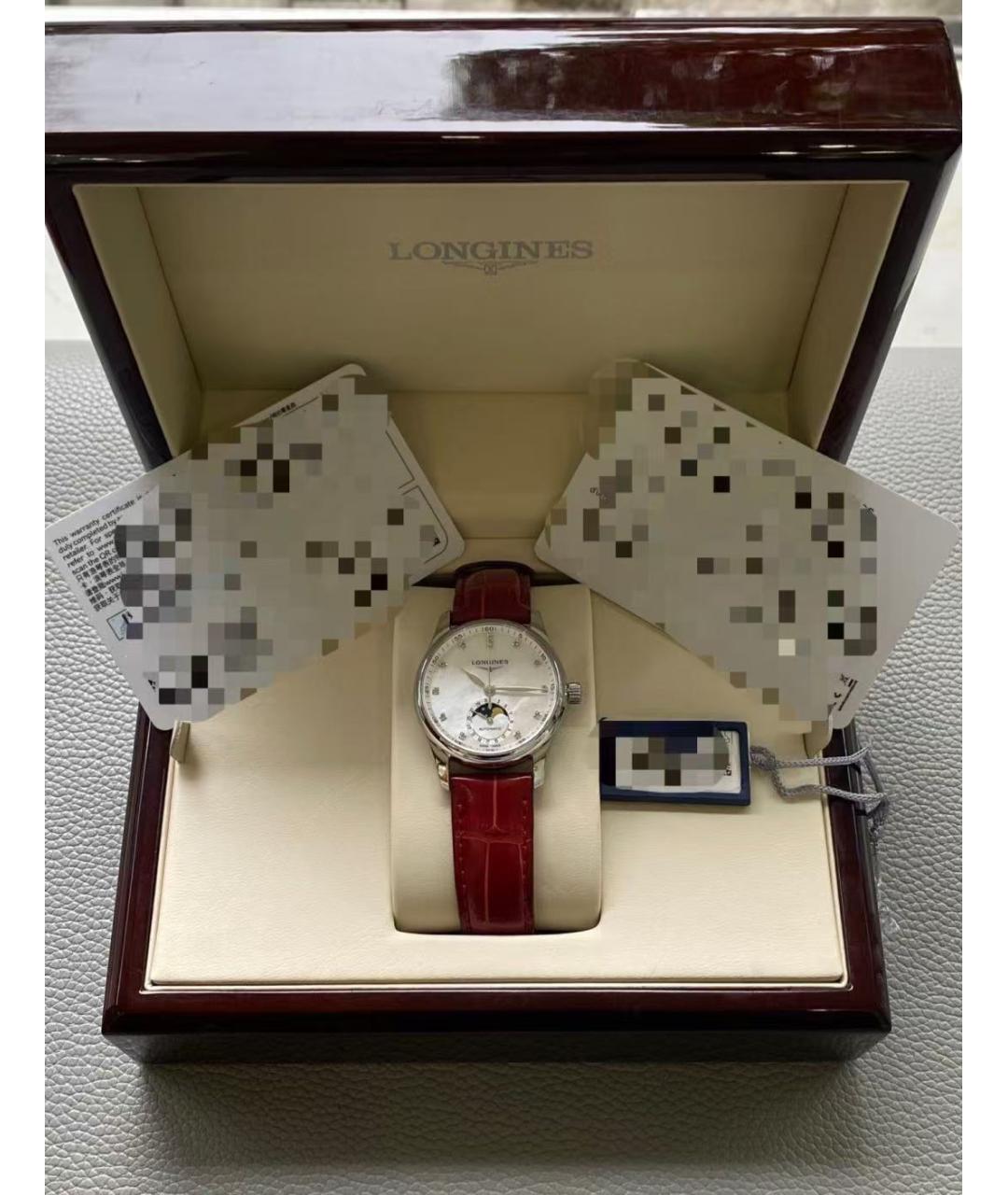 LONGINES Бордовые часы, фото 4