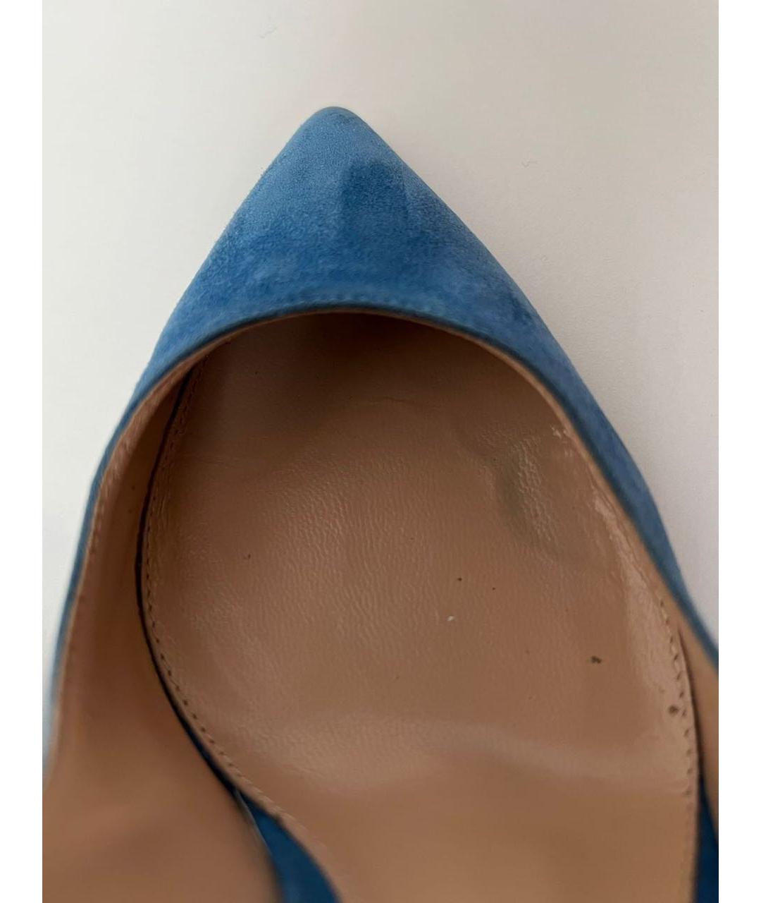 GIANVITO ROSSI Голубые замшевые туфли, фото 6