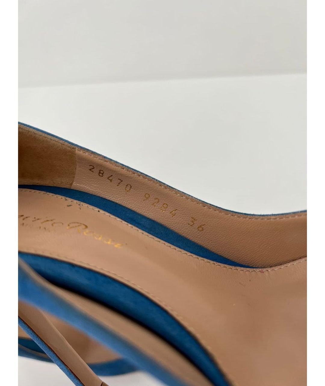 GIANVITO ROSSI Голубые замшевые туфли, фото 3