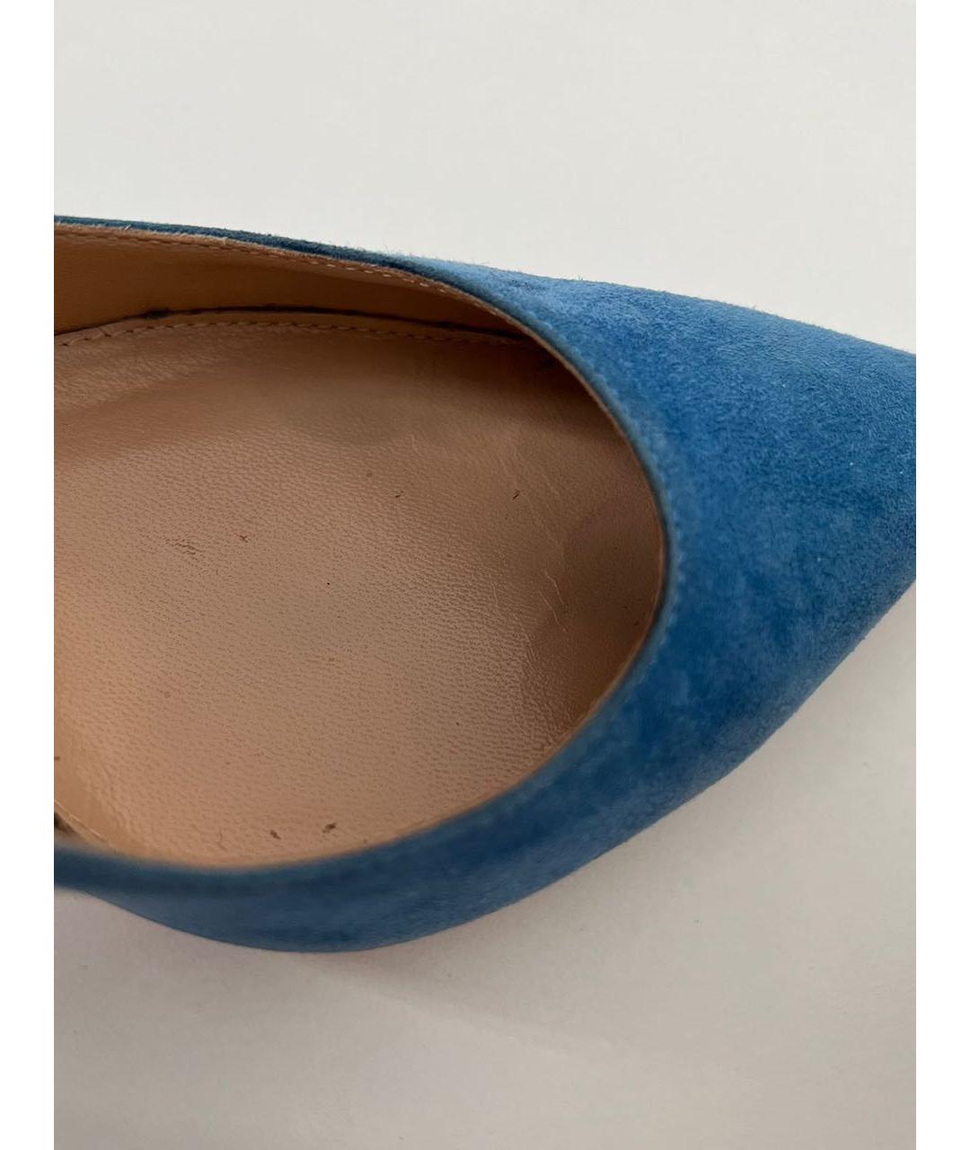 GIANVITO ROSSI Голубые замшевые туфли, фото 5